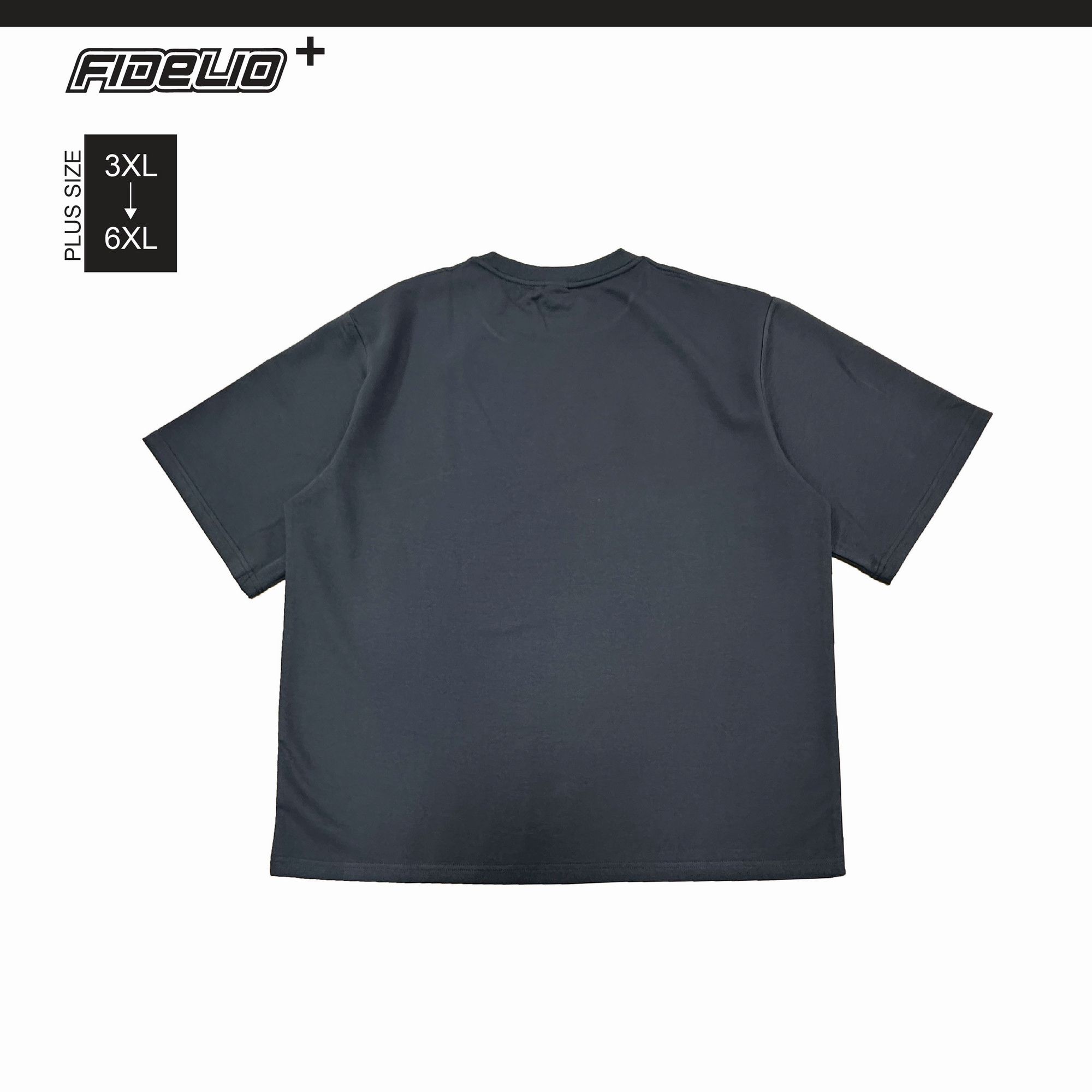 Fidelio Plus Size Premium Solid Oversize Tees -Dark Grey