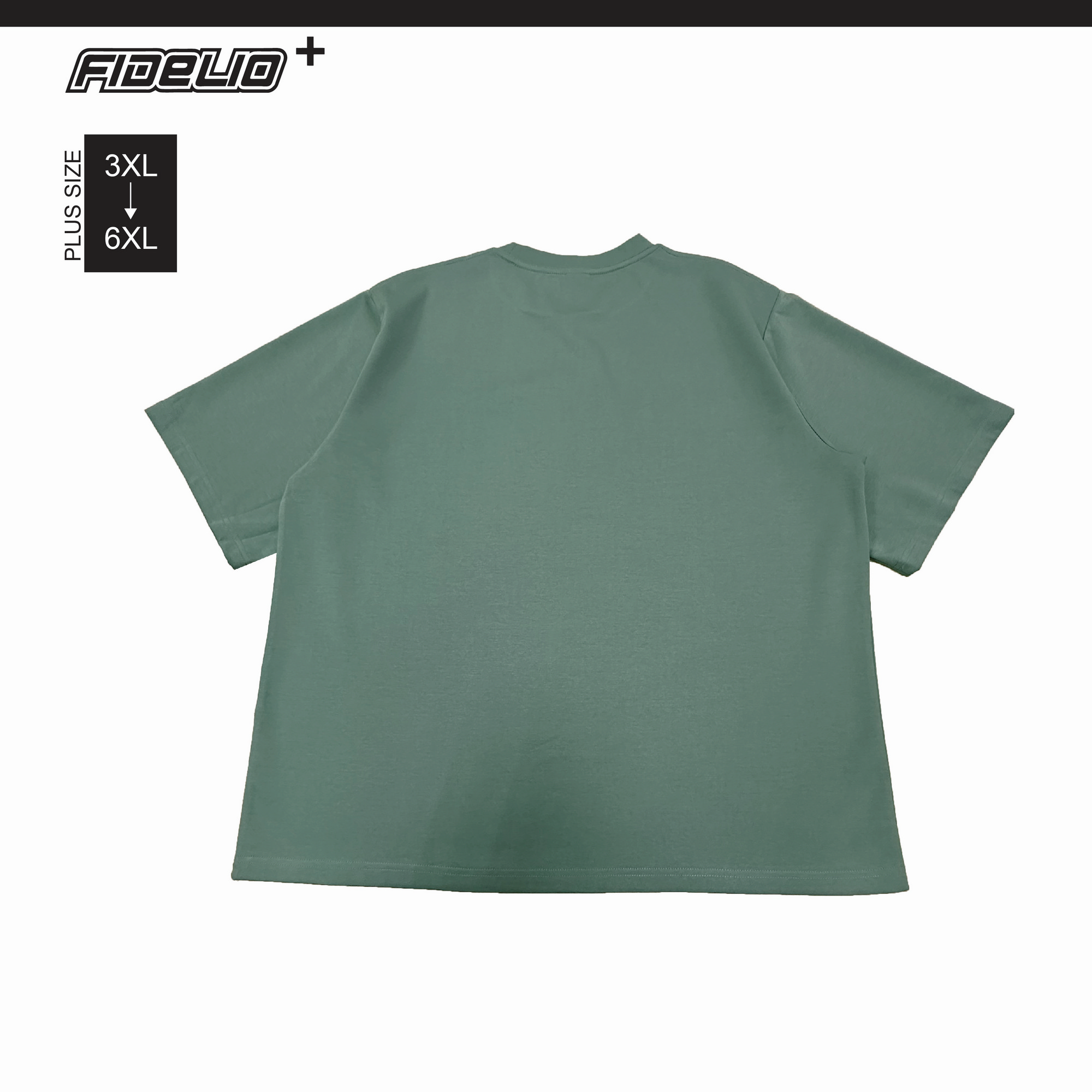 Fidelio Plus Size Premium Solid Oversize Tees -Green