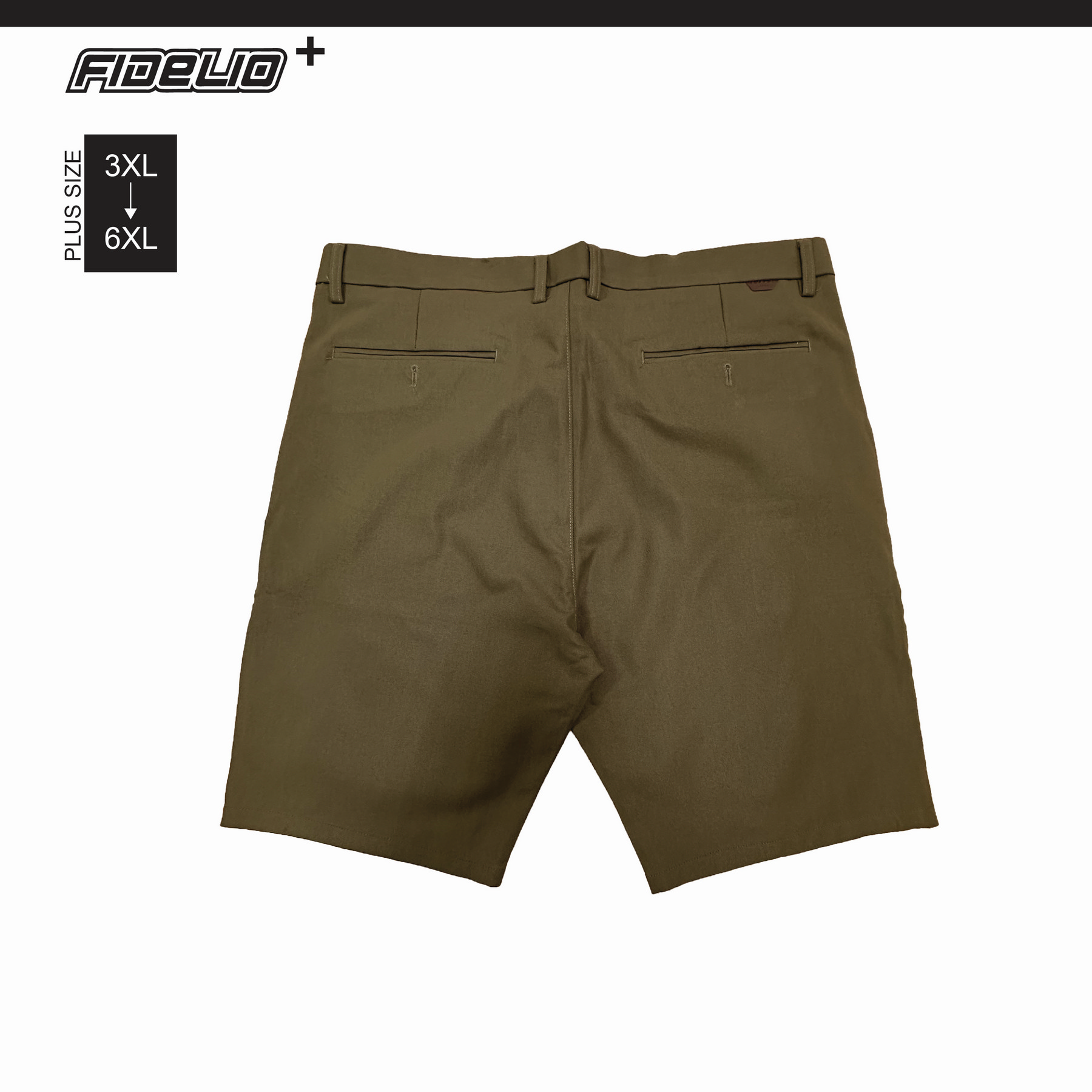 Fidelio Plus Size Pemium Chino Shorts -Brown