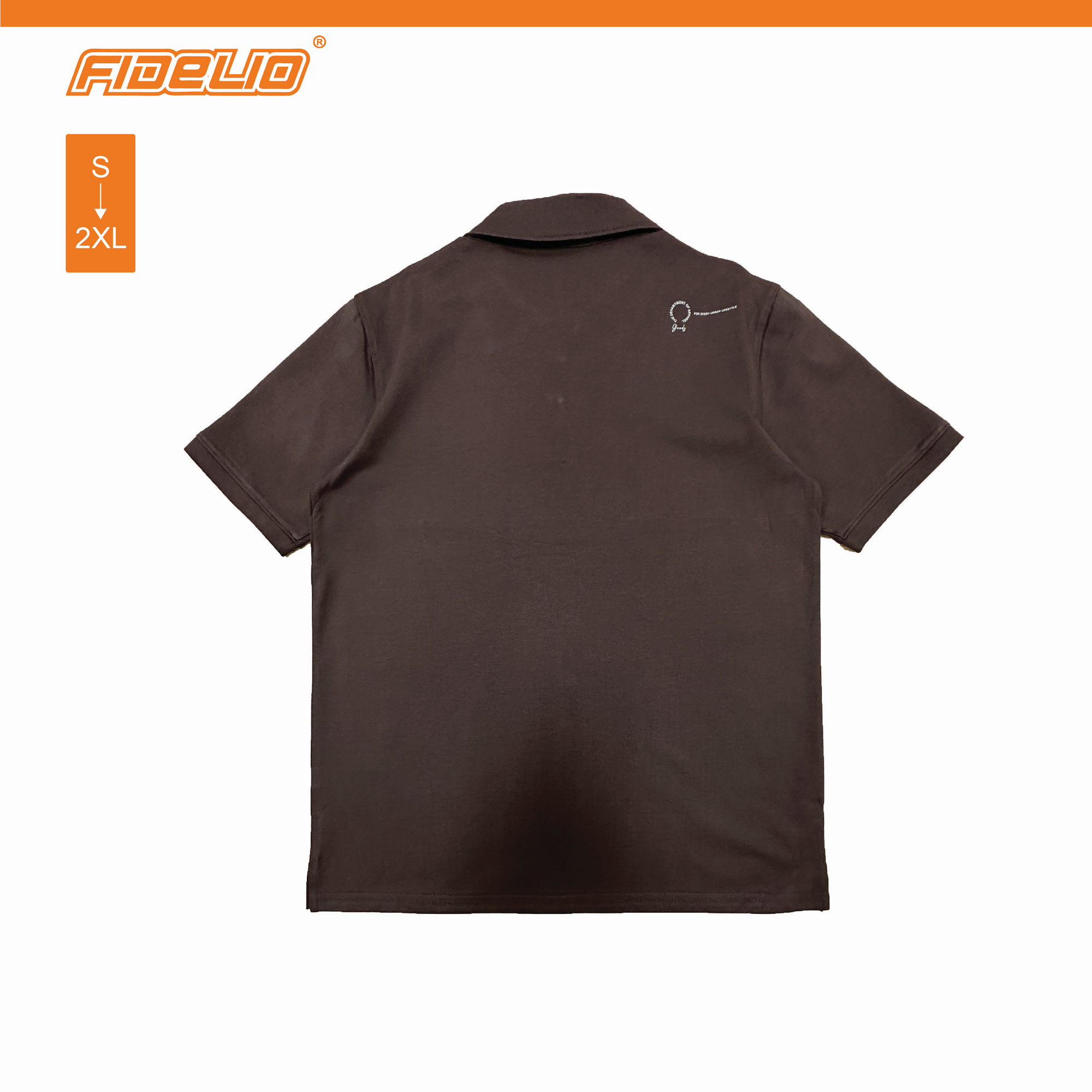 Fidelio Refined Placket Polo Tees - Dark Brown