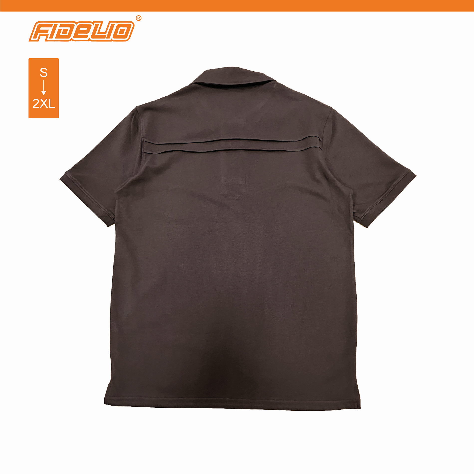 FIDELIO Refined Back Pleat Polo Tees - Dark Grey