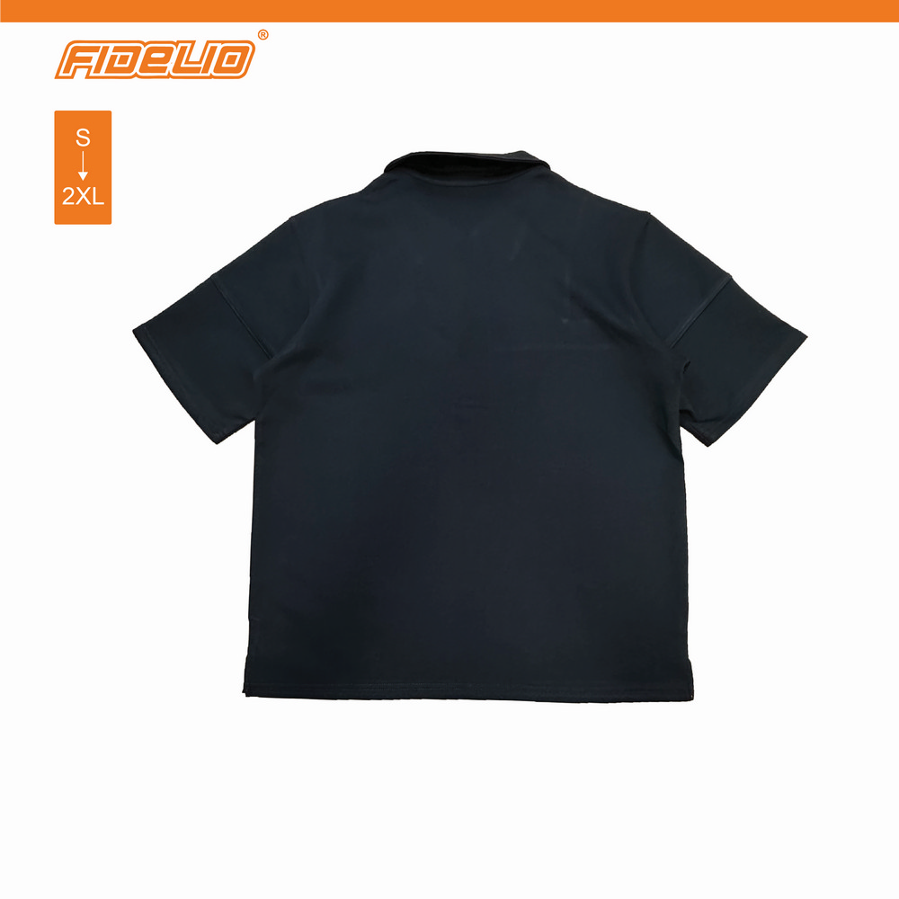 FIDELIO Fit-In Cut & Sew Oversize Polo Tees - Black
