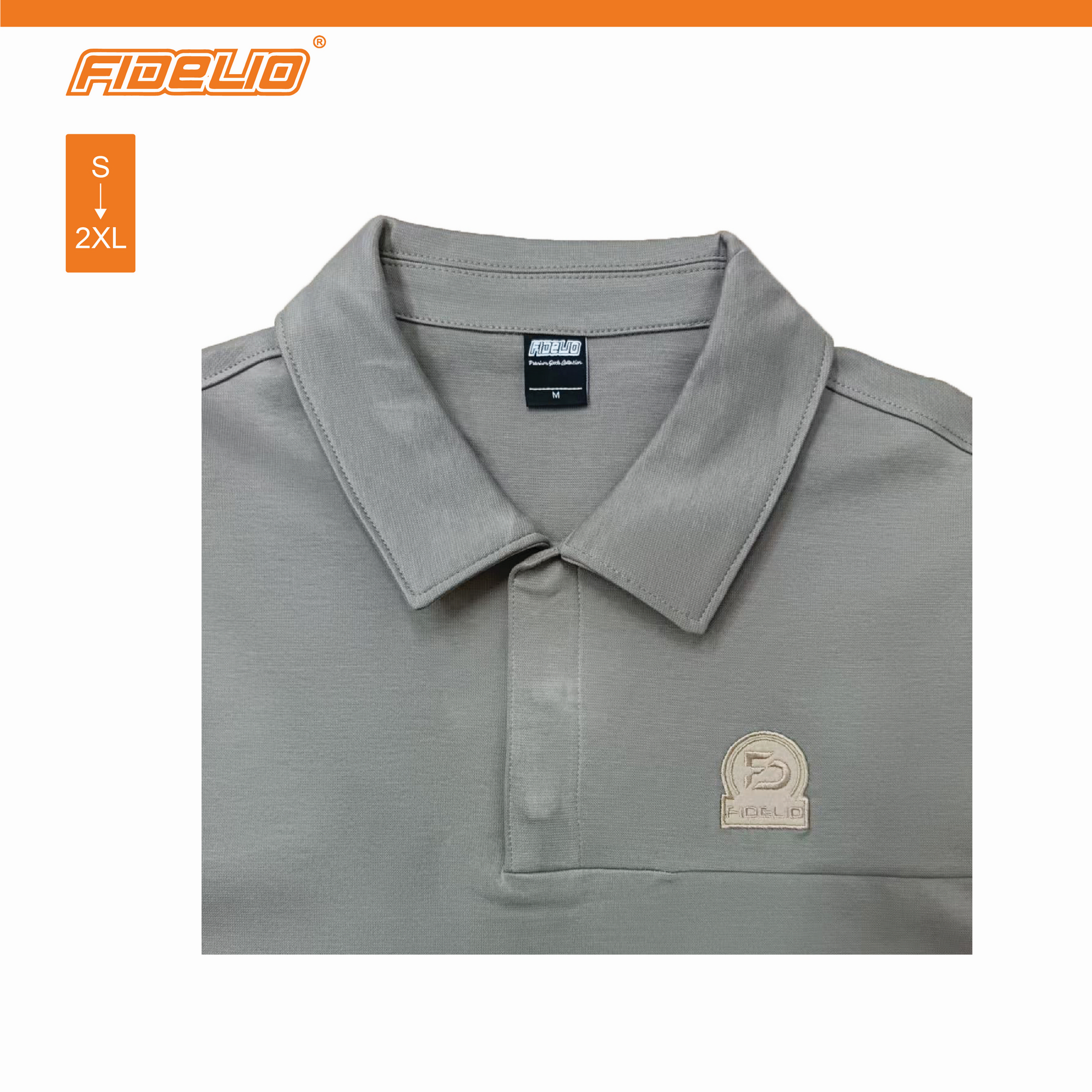 Fidelio Size Cut & Sew Embroideng Polo Tees - Army Green