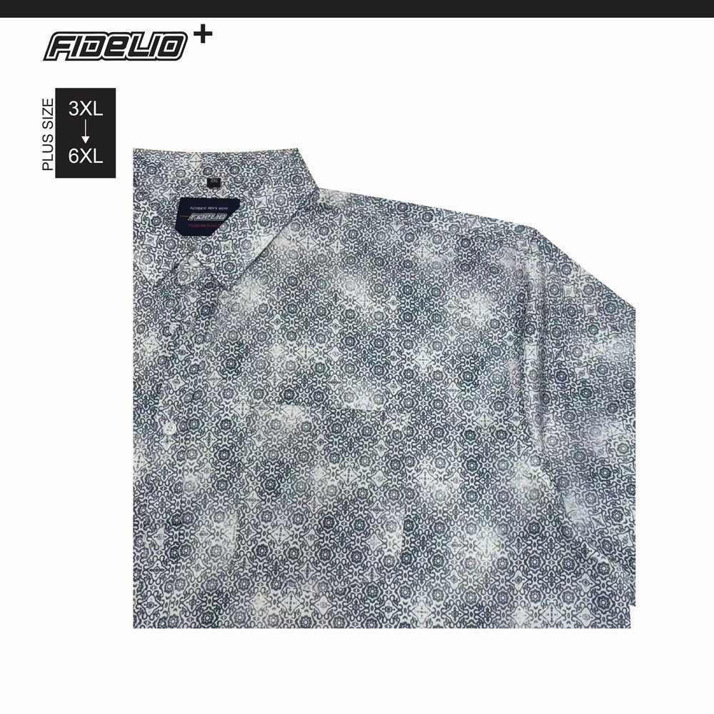 Fidelio Plus Size Batik Print Short Sleeve Shirts