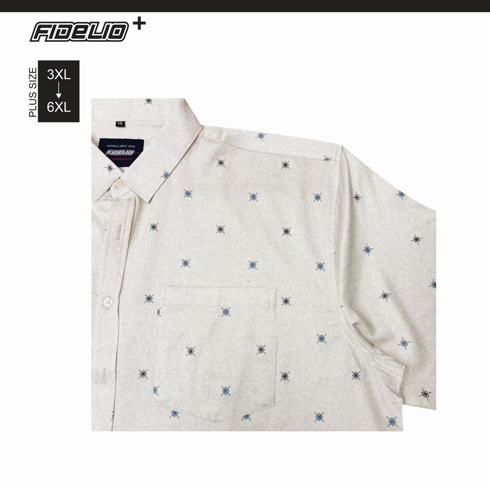 Fidelio Plus Size Batik Print Short Sleeve Shirts