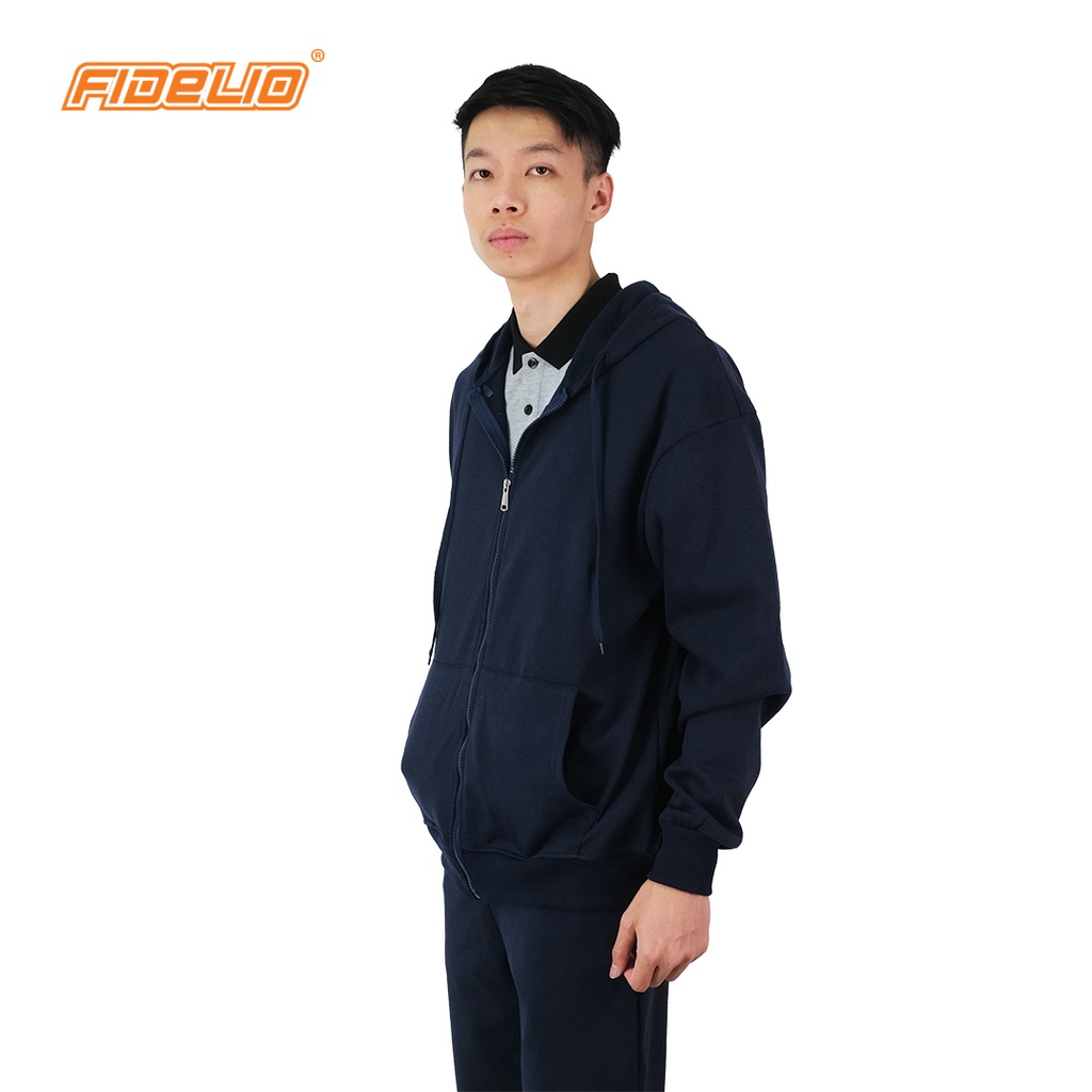 FIT IN Signature Zipper Hoodies (Navy) | Baju Lelaki Hoodie