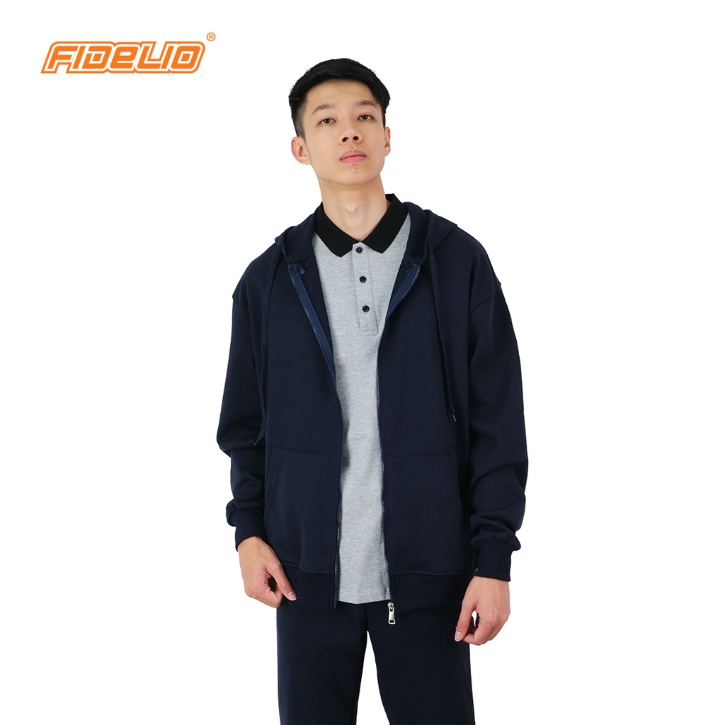 FIT IN Signature Zipper Hoodies (Navy) | Baju Lelaki Hoodie