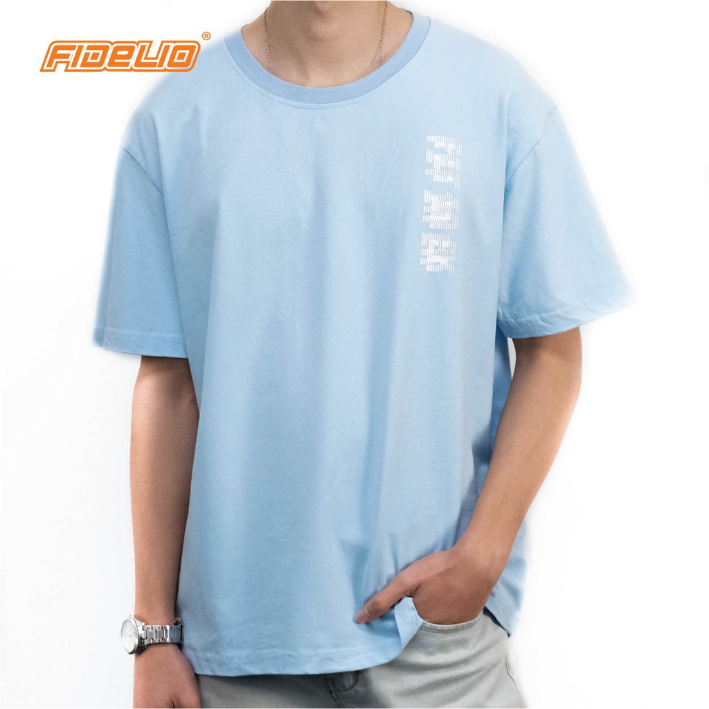 FIT IN x EK Unisex Light Blue Pastel Oversize Graphic T shirt
