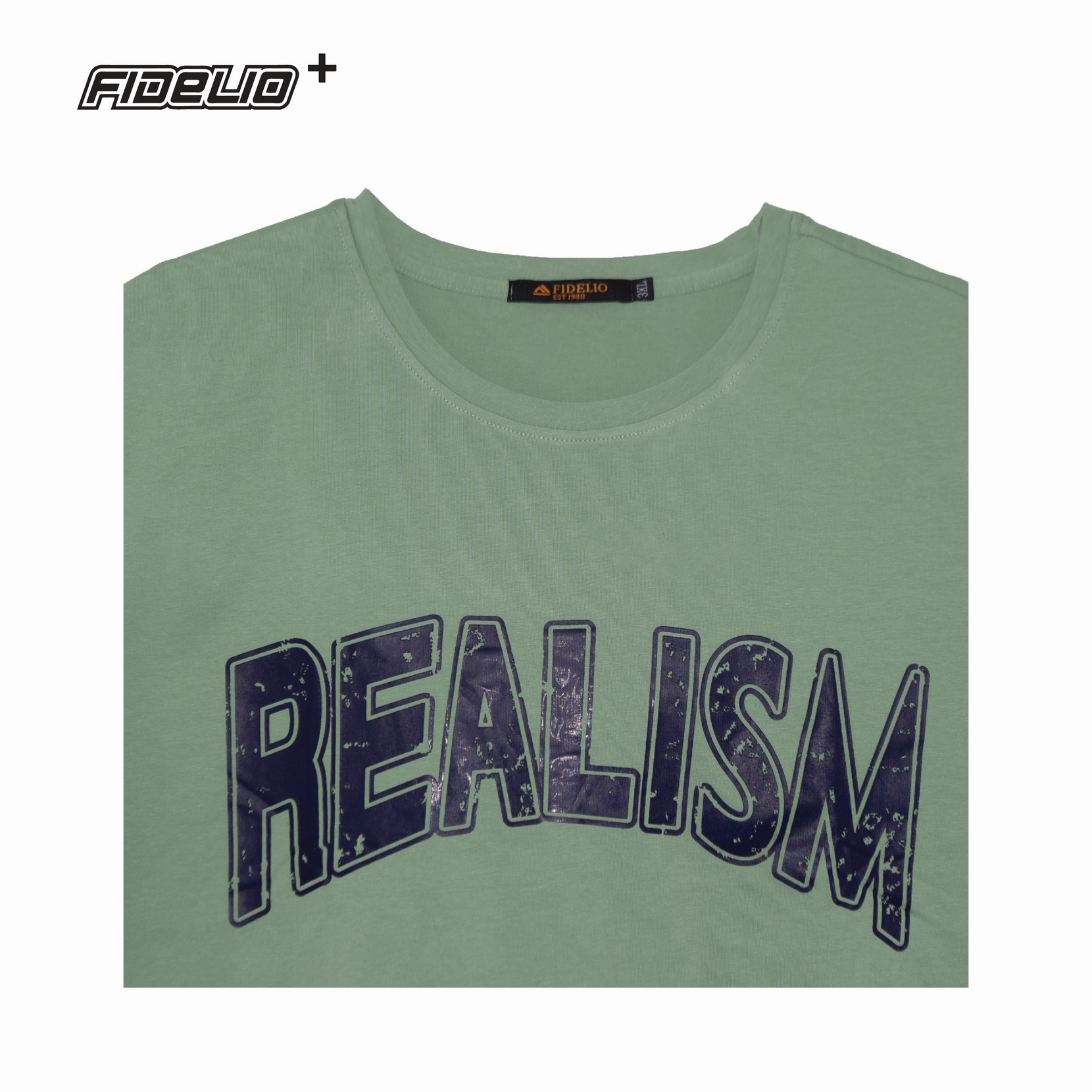 FIDELIO Plus Size Realism Printed Tee -Light Green