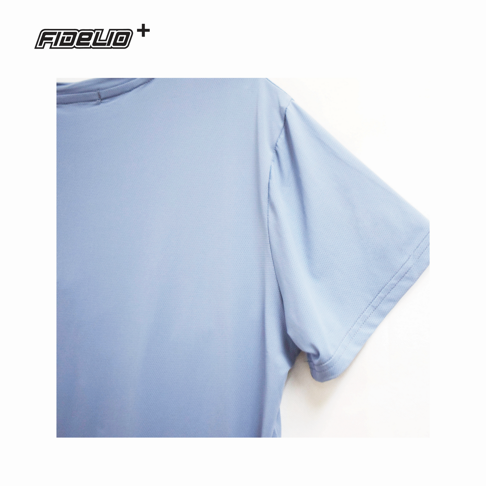 FIT IN Plus Size Basic Active Tee -Light Blue-Grey