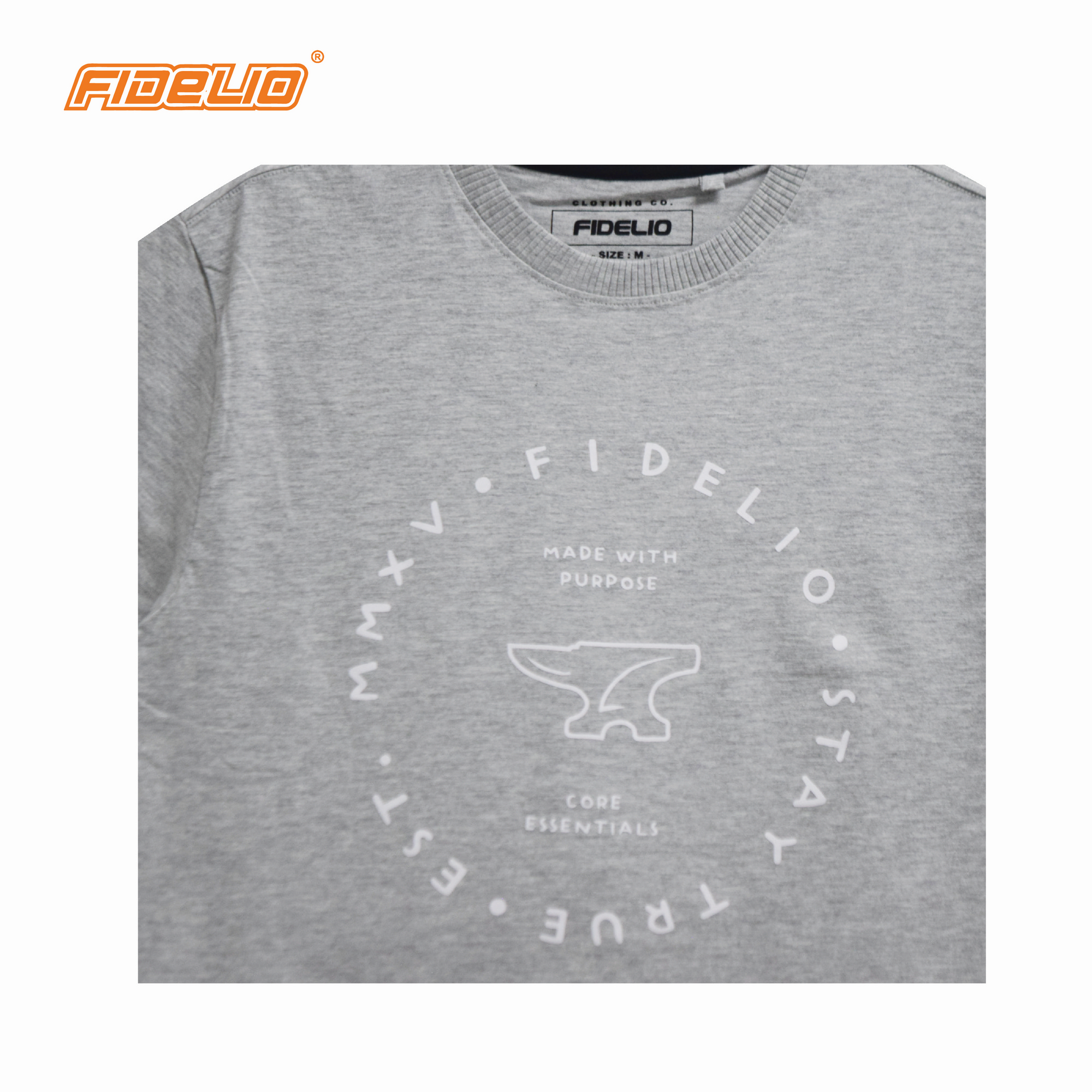 Fidelio Core Essentials Printed Tees -Light Grey