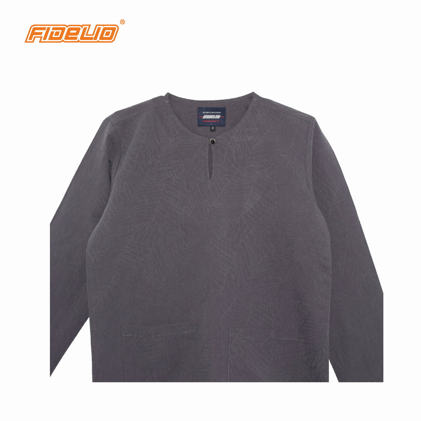 Fidelio Dobby Linen Kurta -Dark Grey