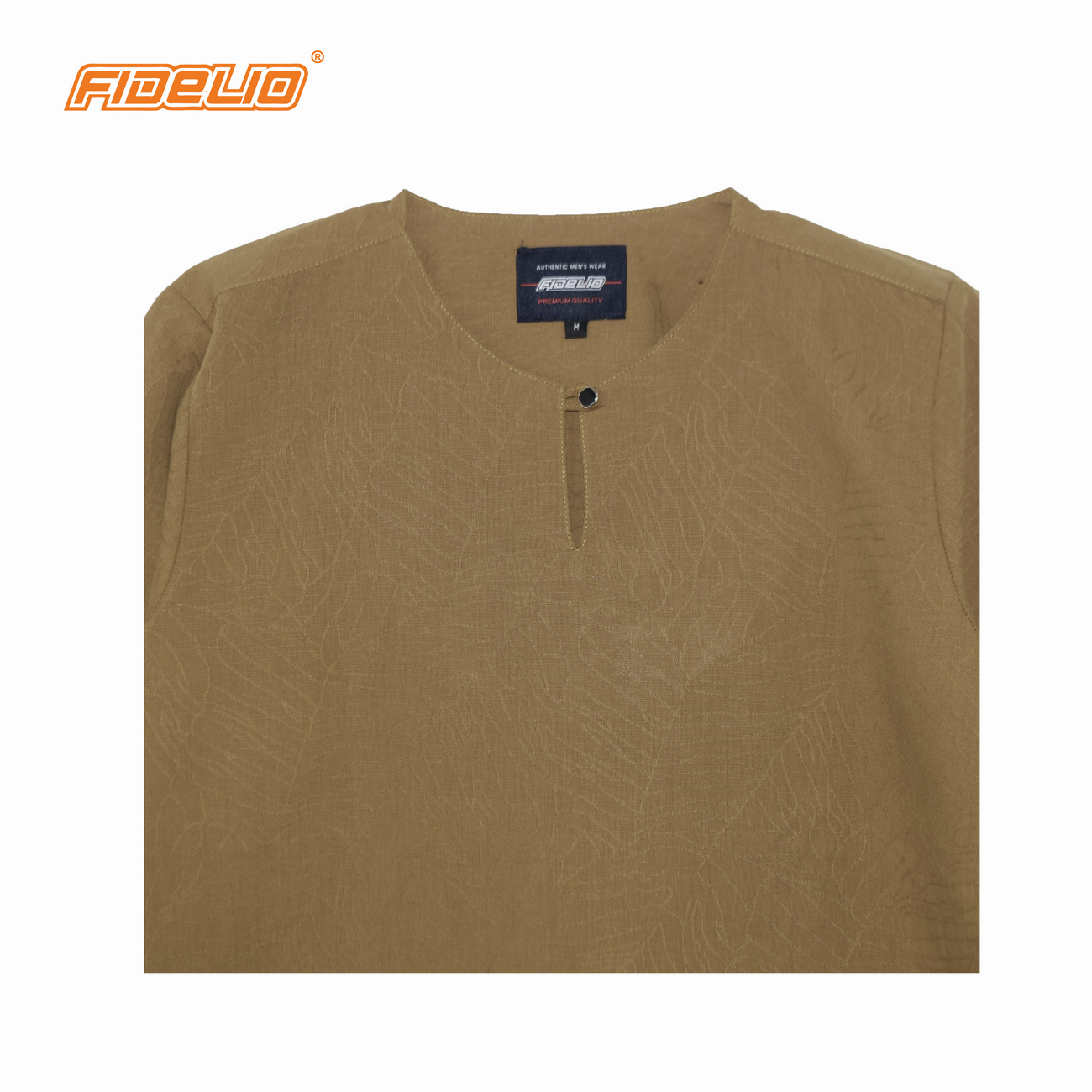 Fidelio Dobby Linen Kurta -Brown