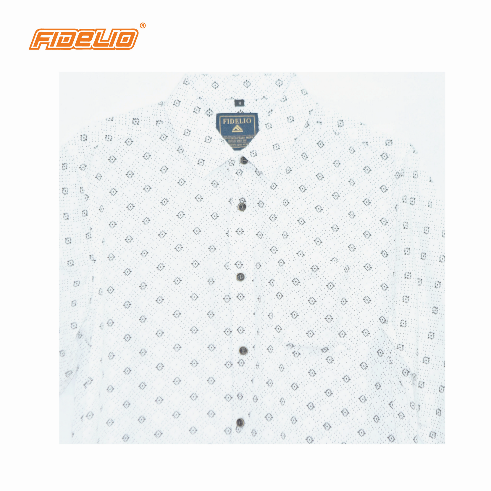 FIDELIO Micro-Printed Long Sleeve Shirt -White