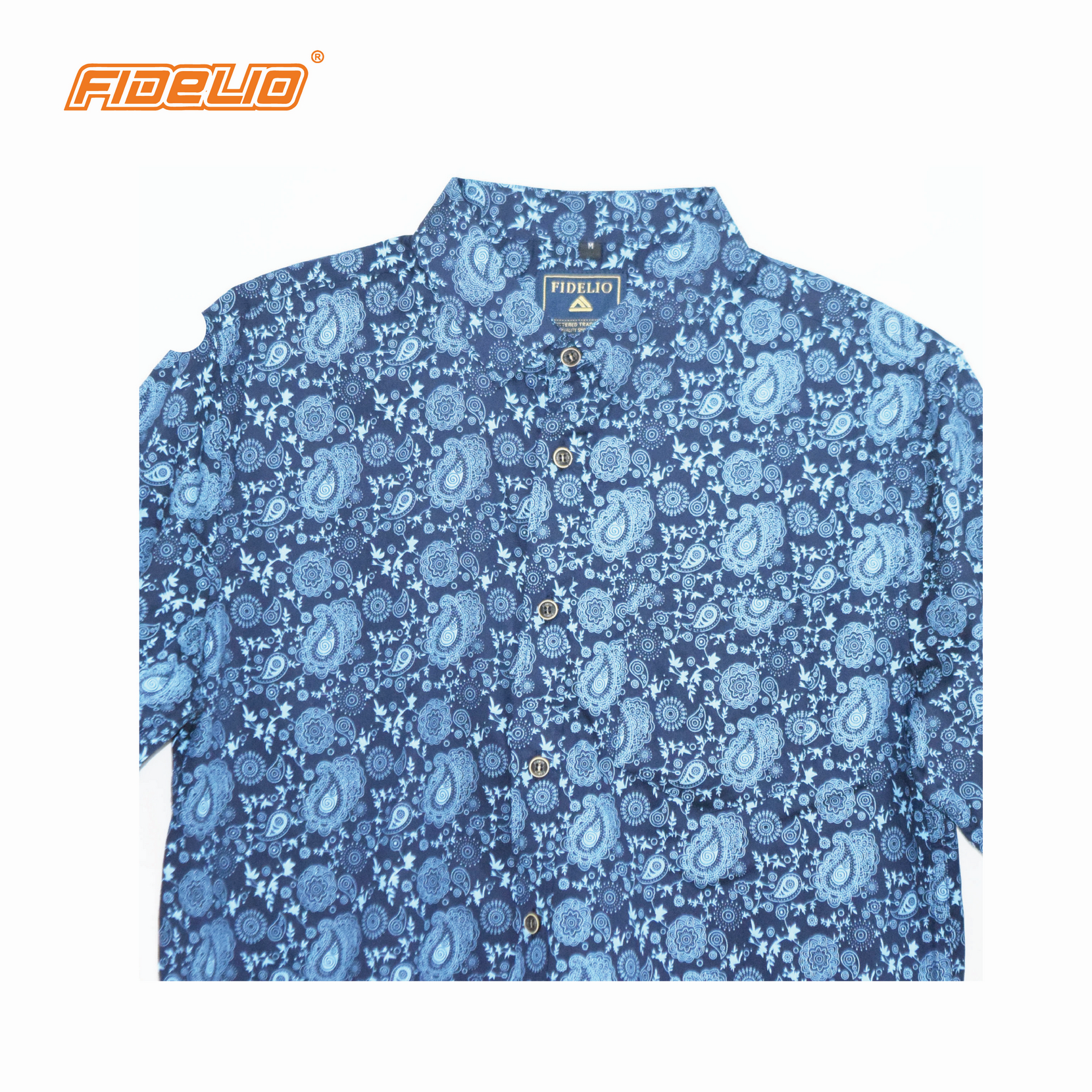 FIDELIO Micro-Printed Long Sleeve Shirt -Dark Blue