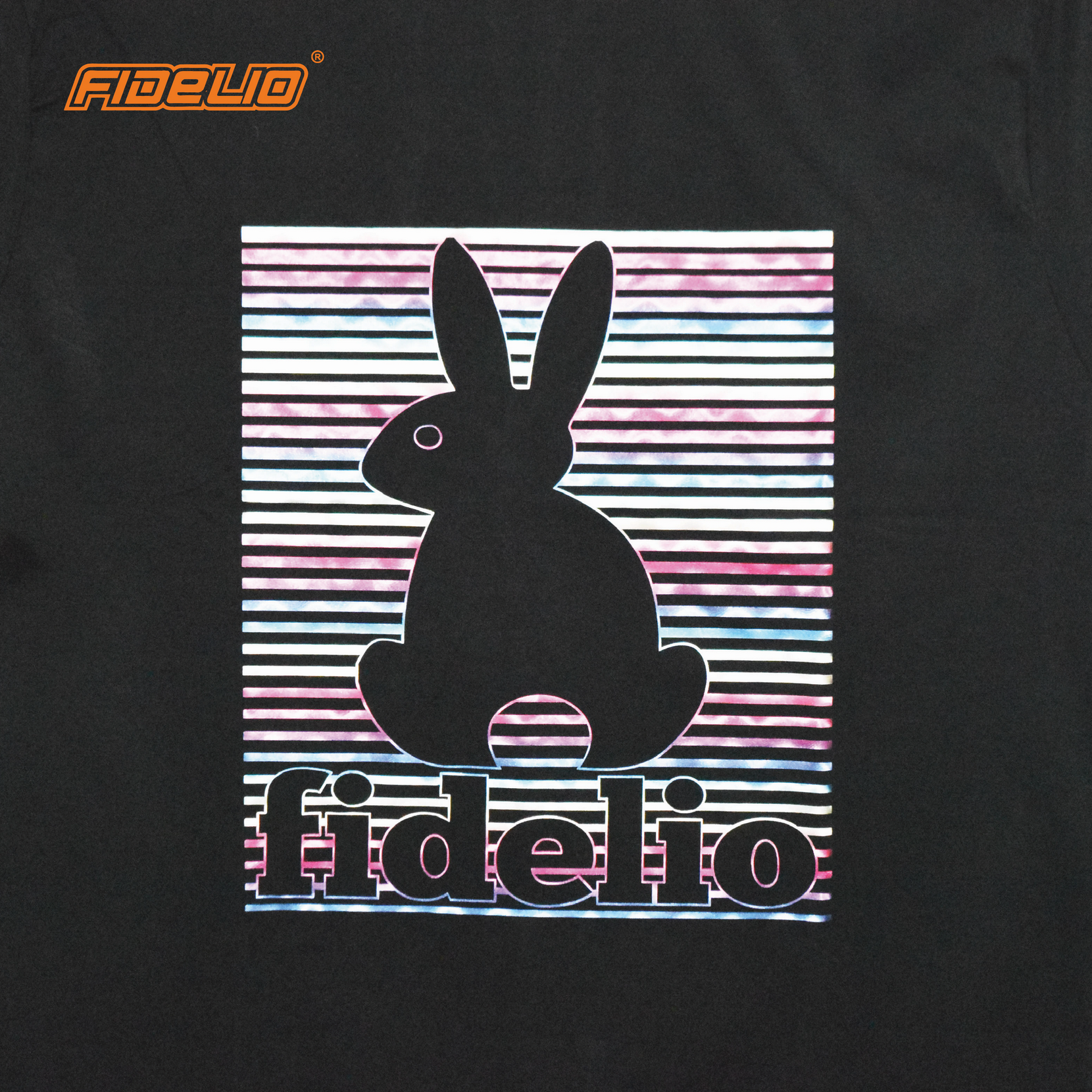 FIDELIO Bunny Colored Graphic Tee -Black