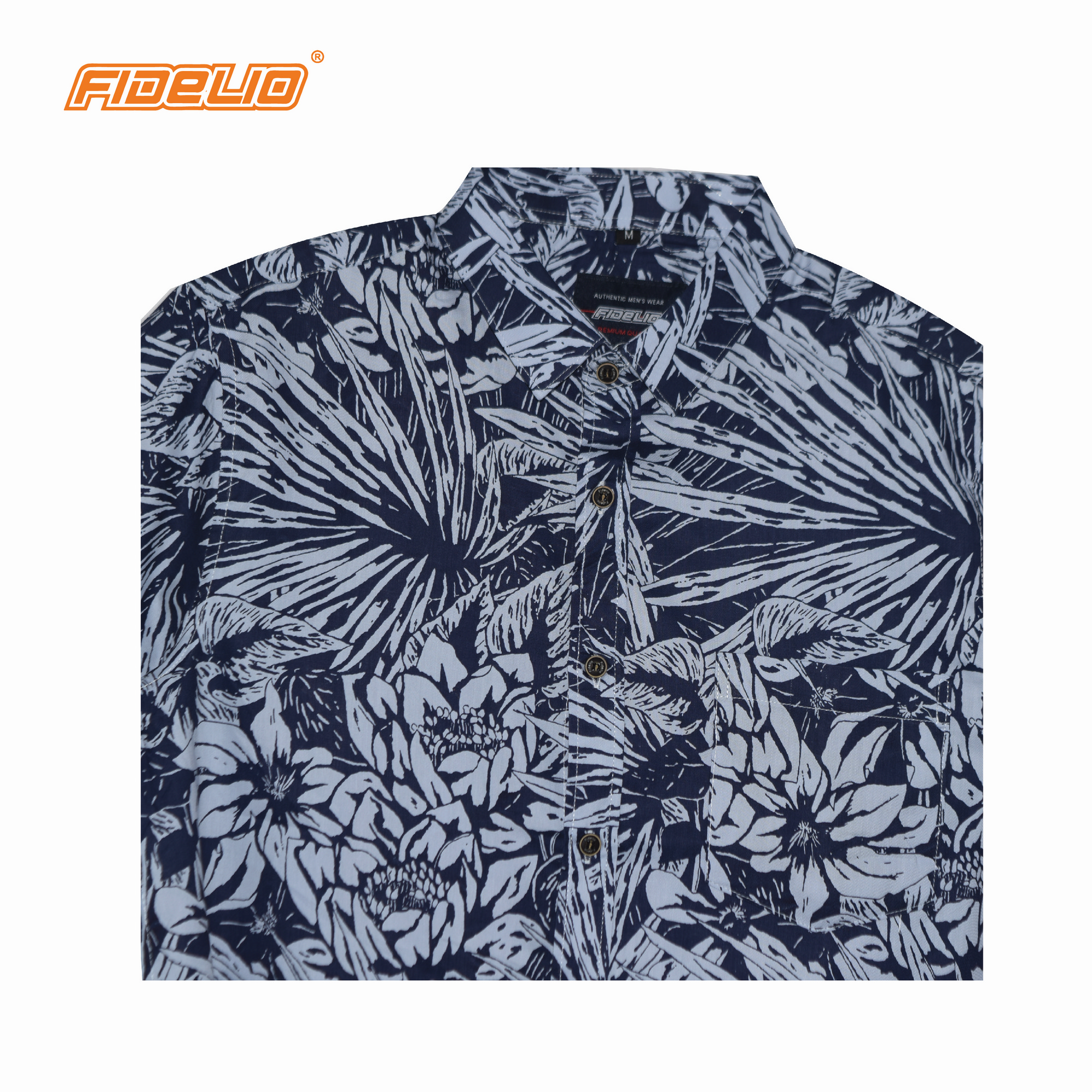 Fidelio Hawaiian Printed Short Sleeve Shirts -Blue