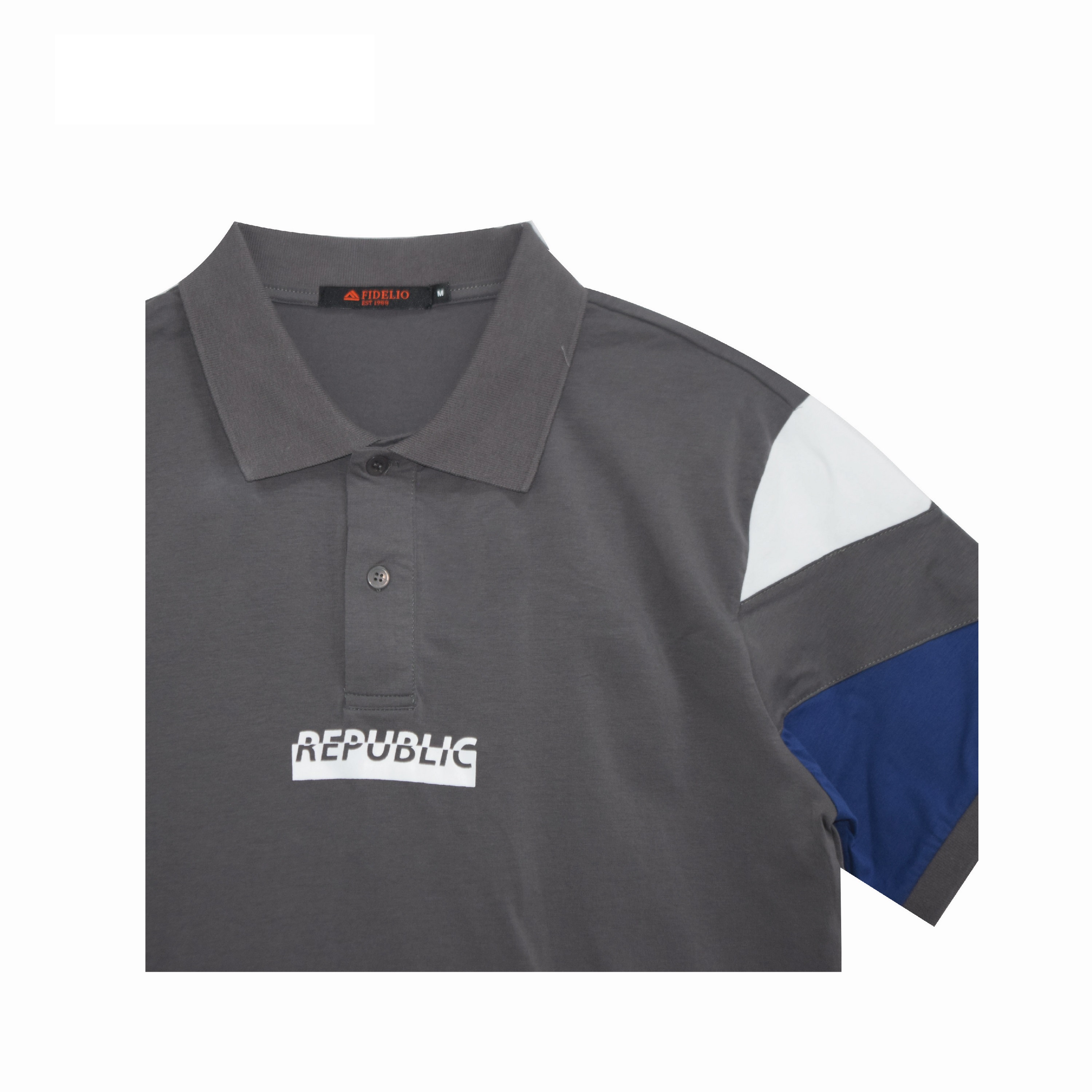Fidelio Republic Chic Sleeve Polo Shirts -Grey