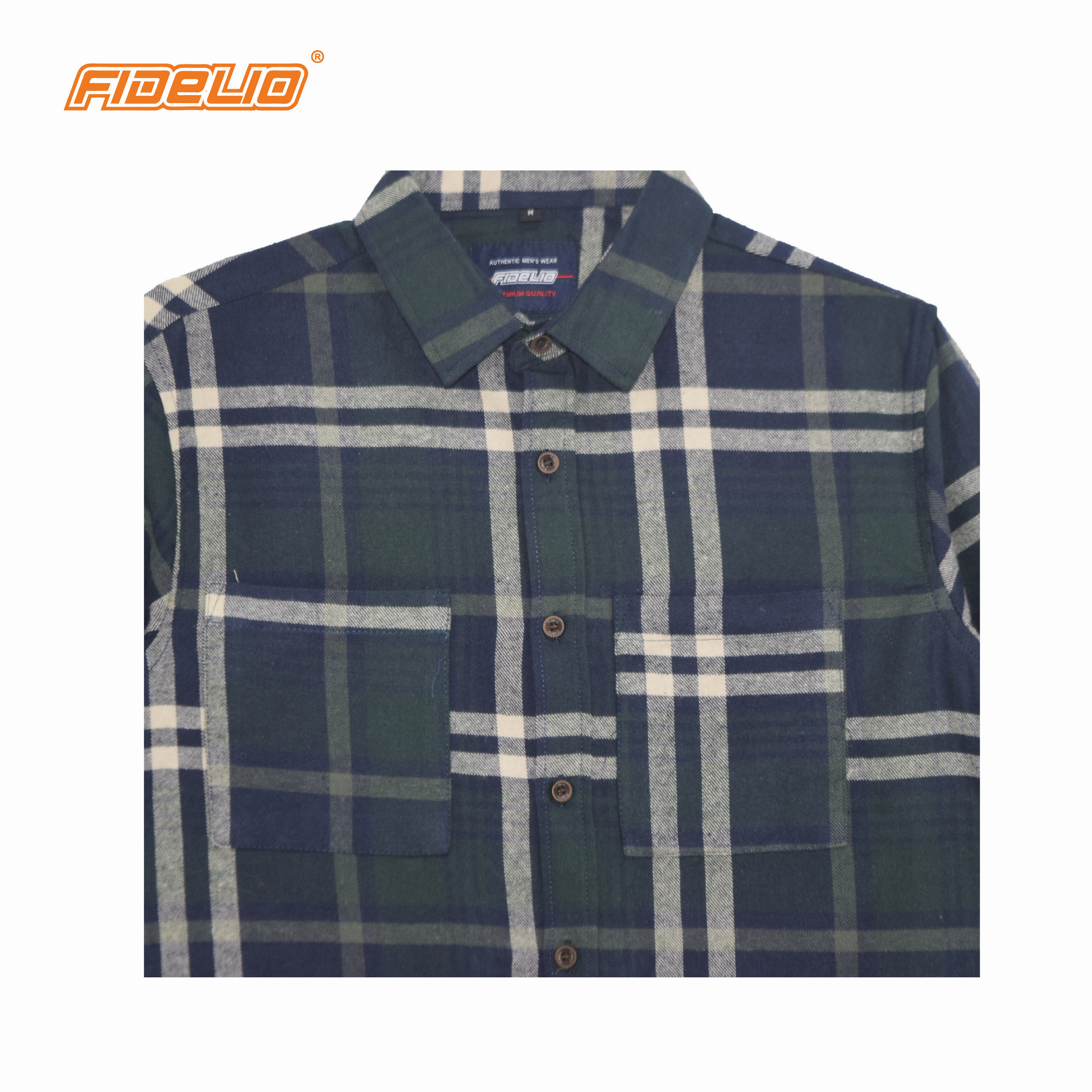 Fidelio Flannel Plaid Long Sleeve Shirts -Green/Navy/Beige