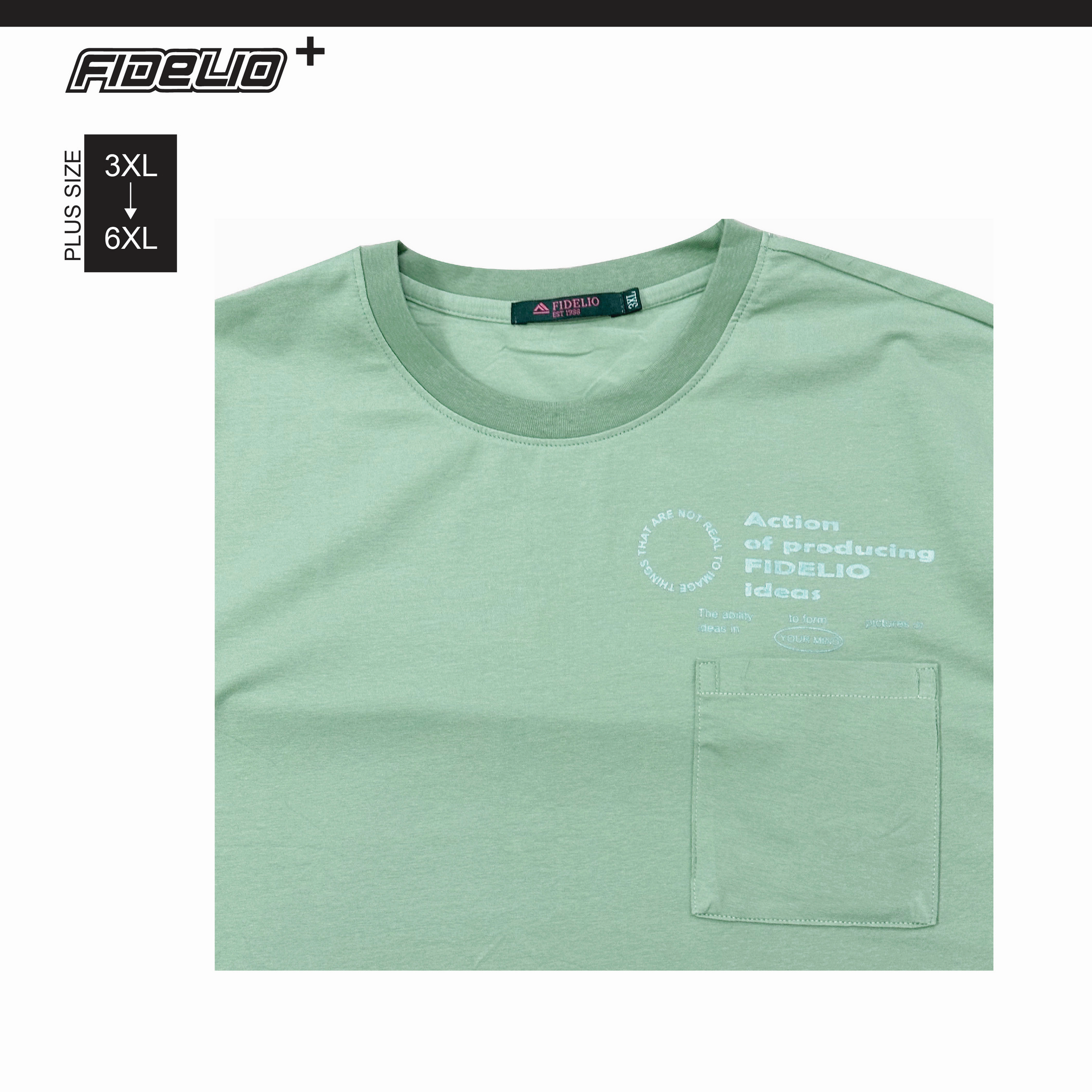 Fidelio Plus Size Things That Are Not Real Printed Tees -Light Green