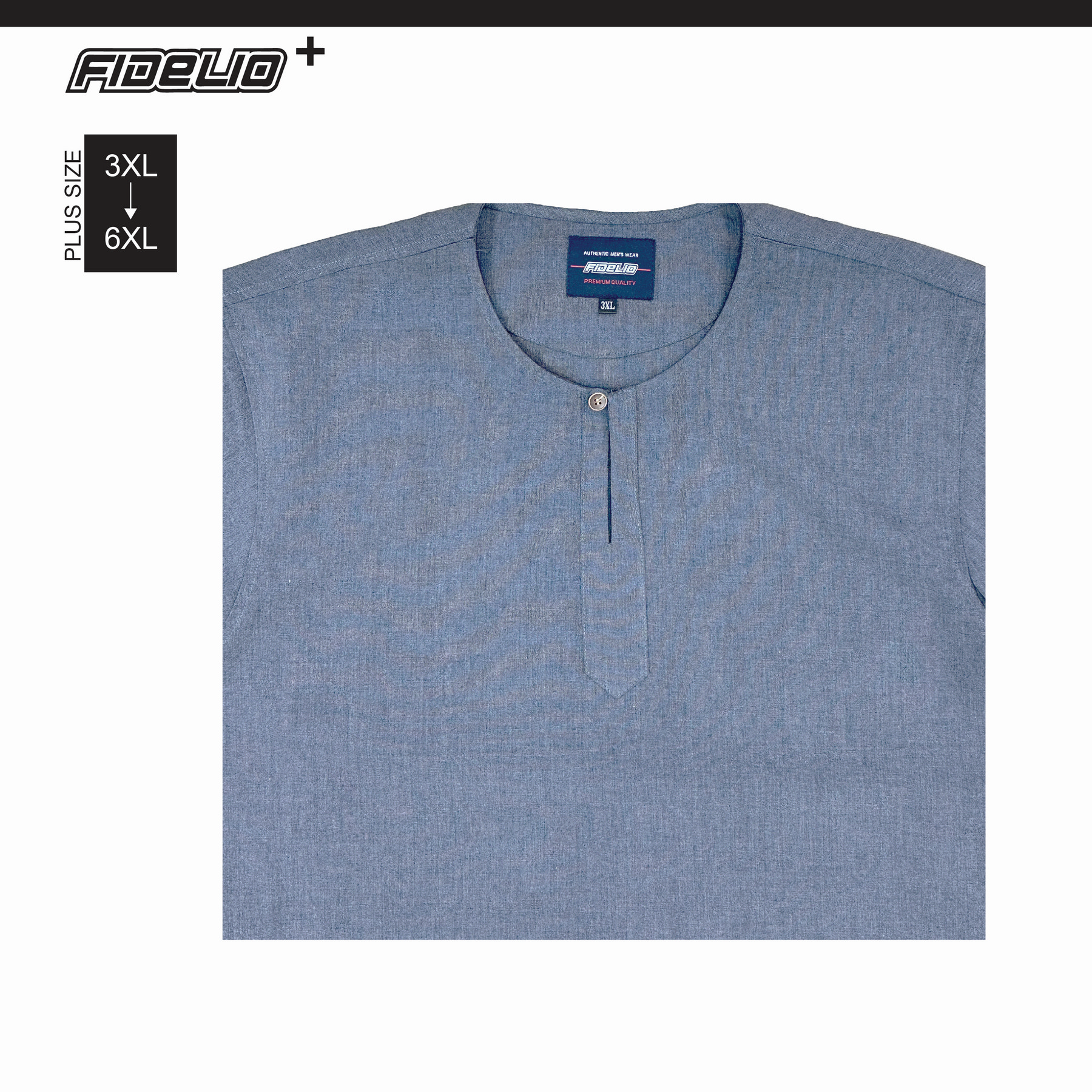 Fidelio Plus Size Breeze Linen Short Sleeve Shirts -Grey