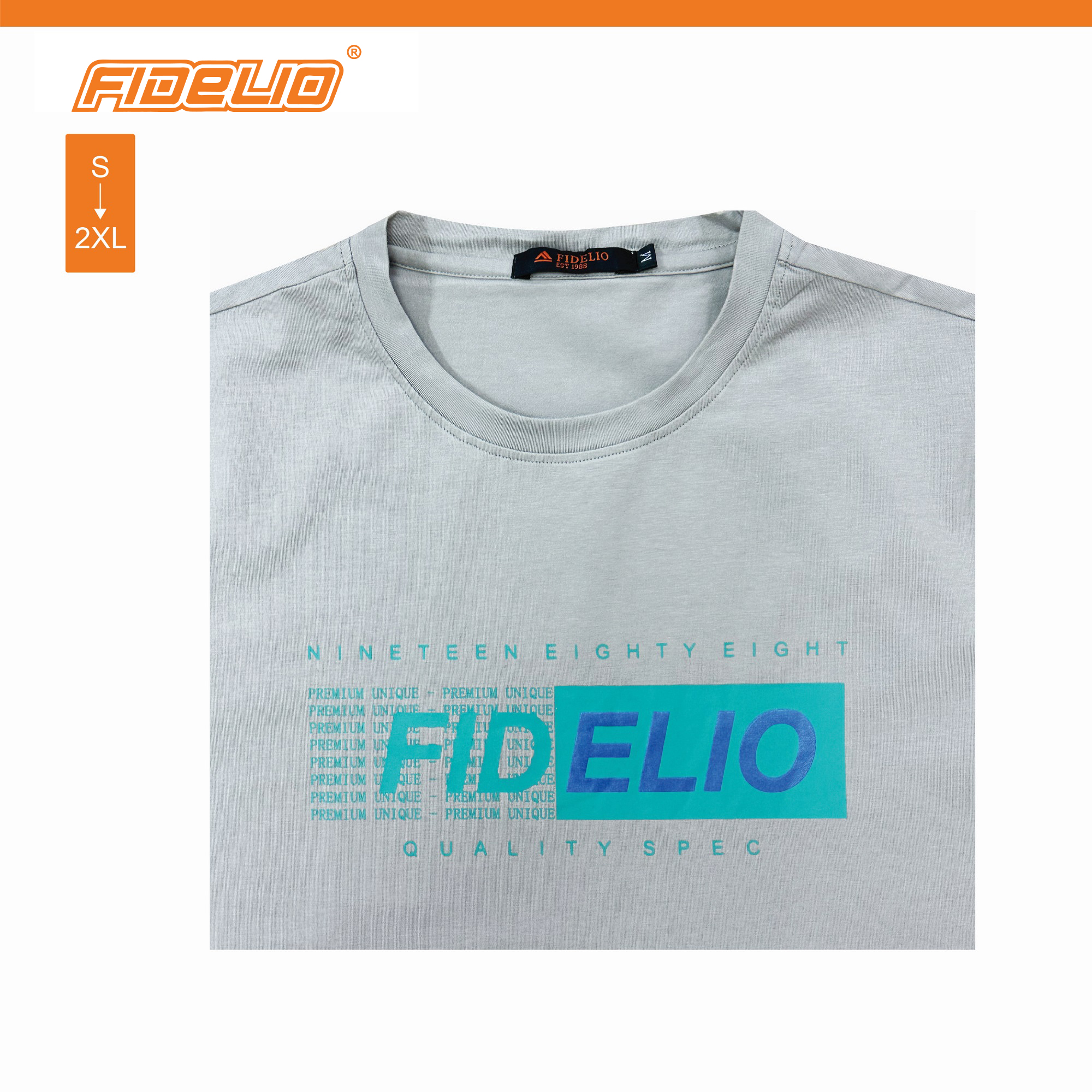 Fidelio Premium Unique Printed Tees - Grey