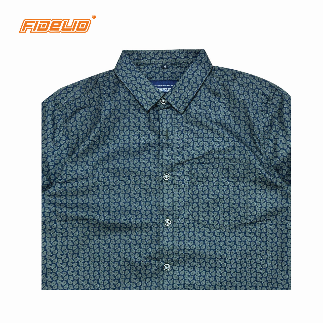 Fidelio Micro-Printed Long Sleeve Shirts - Army Green