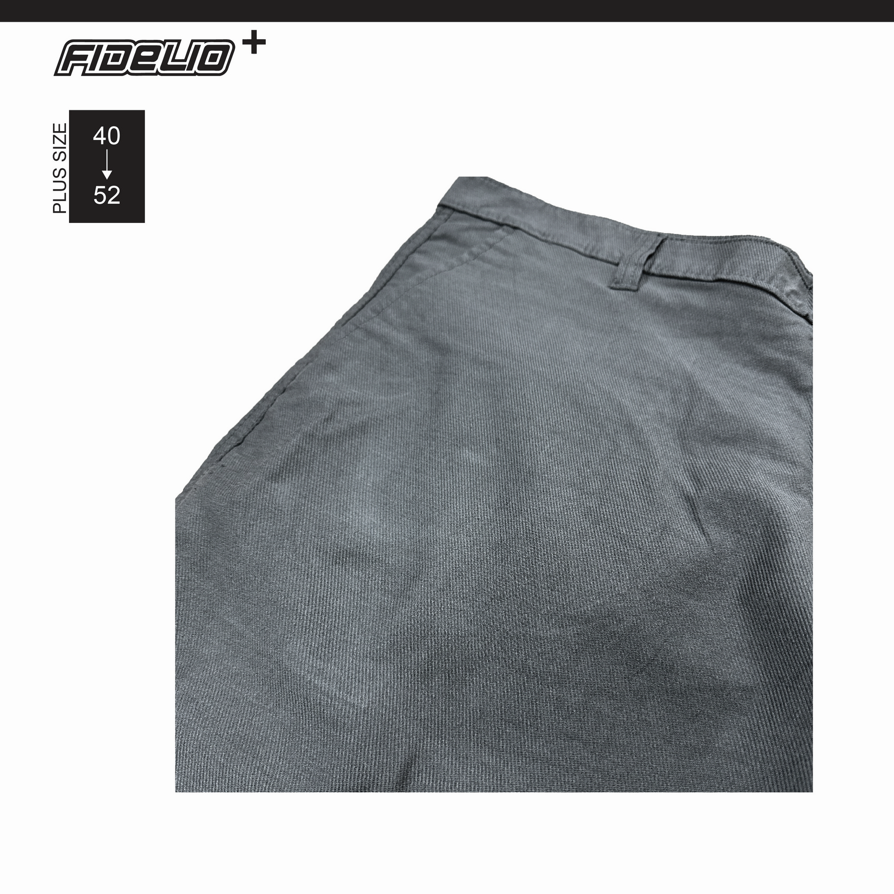 Fidelio Plus Size Strecthable Chinos - Grey