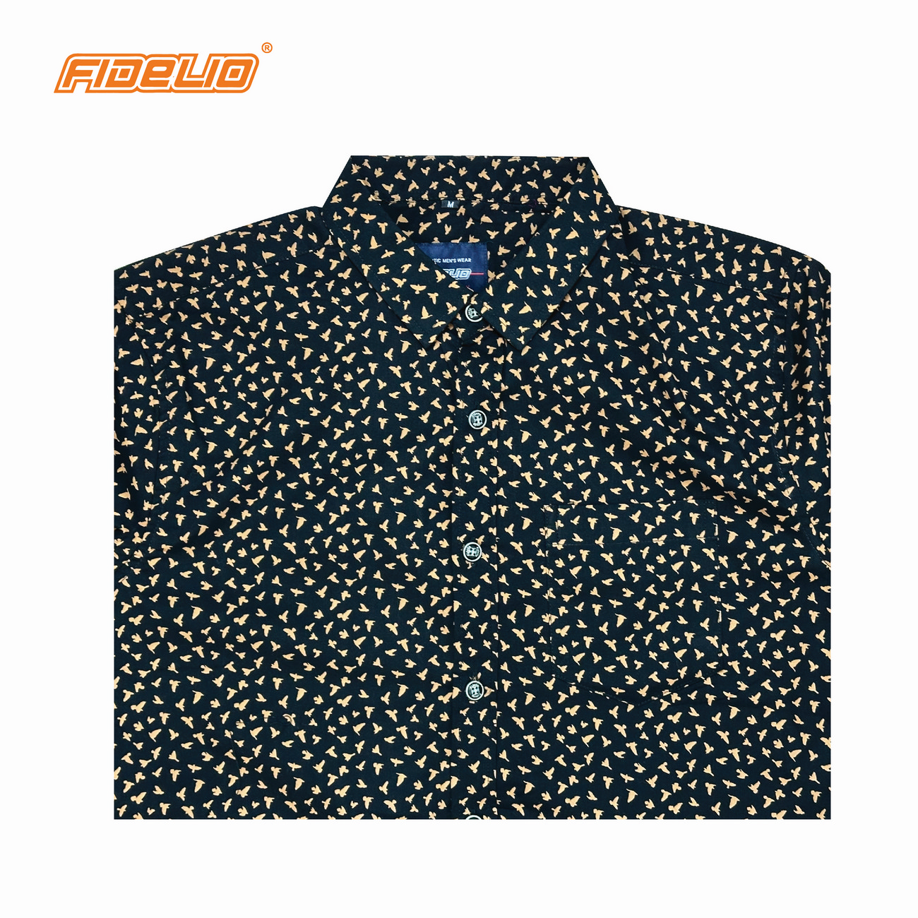 Fidelio Micro-Printed Long Sleeve Shirts - Black/Yellow