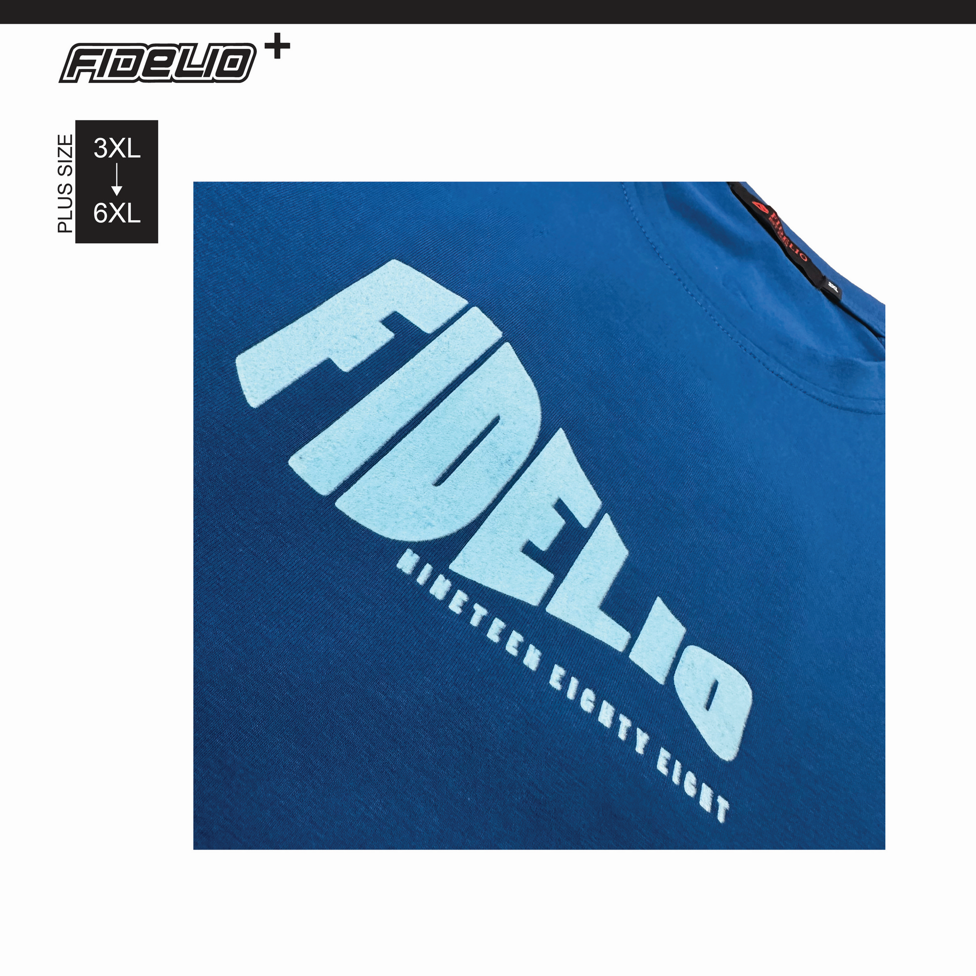 Fidelio Plus Size FIDELIO 1988 Printed Tees - Turquoise Blue