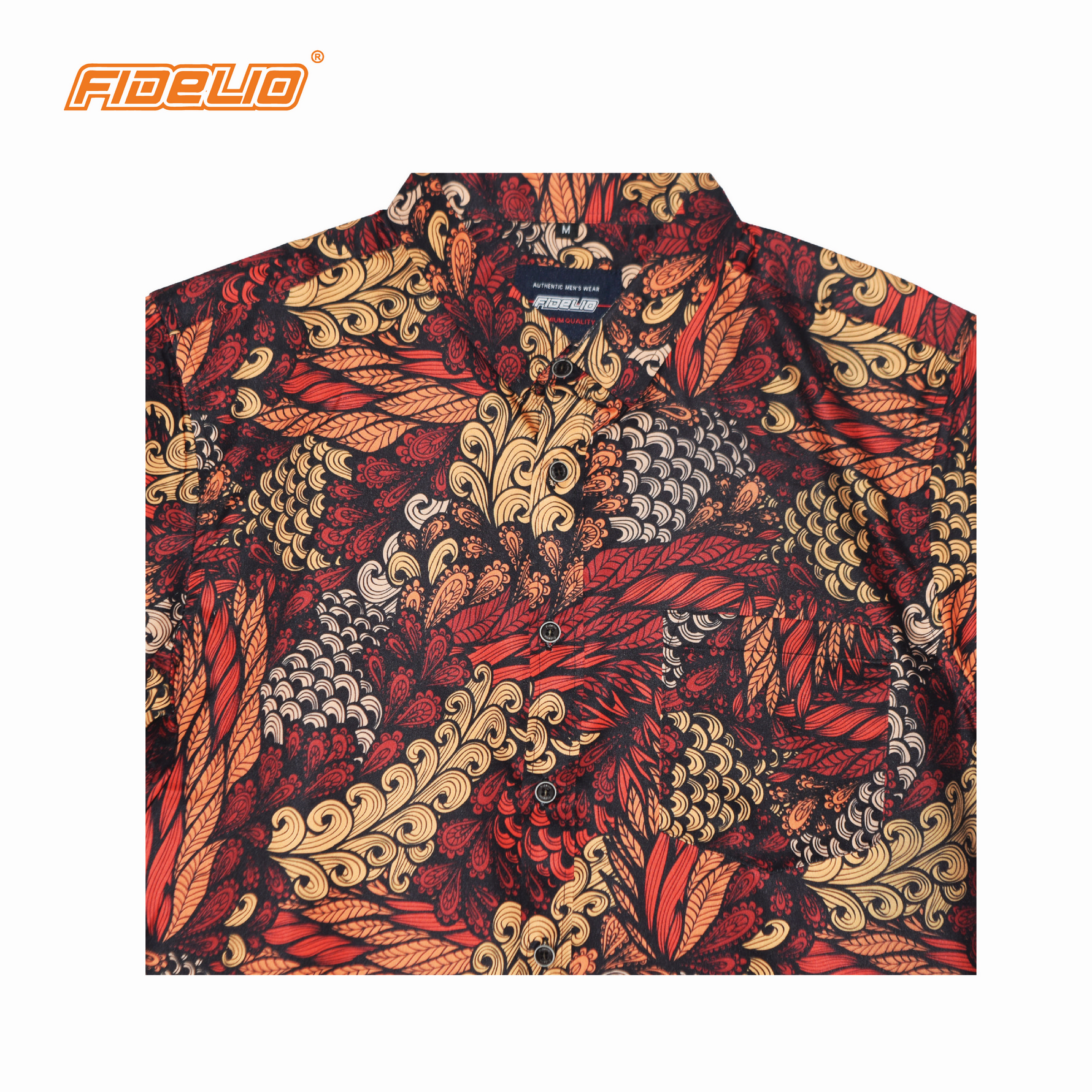 Fidelio Heritage Print Short Sleeve Shirts -Black/Orange