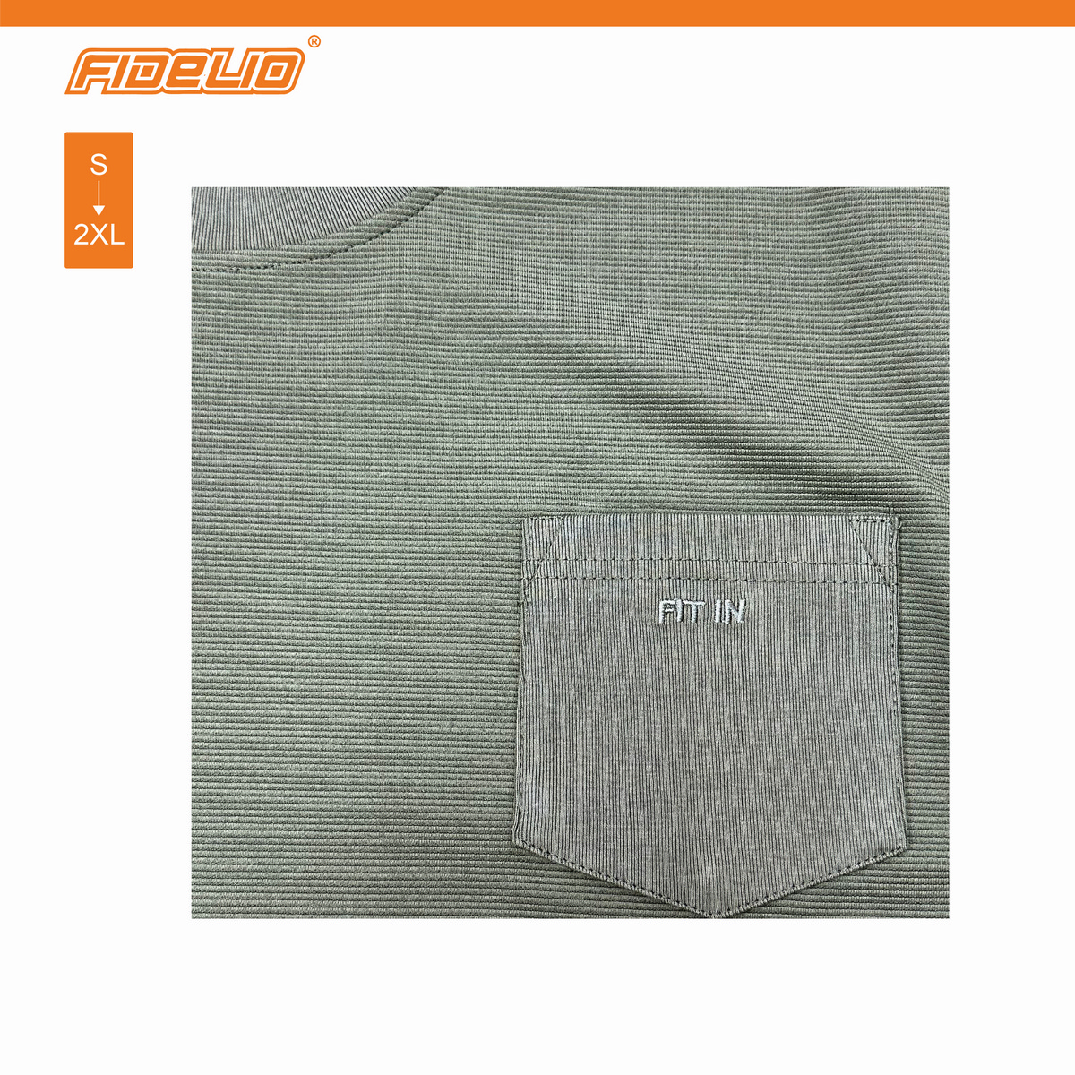 FIT IN Pokected Oversized Tees -Army Green