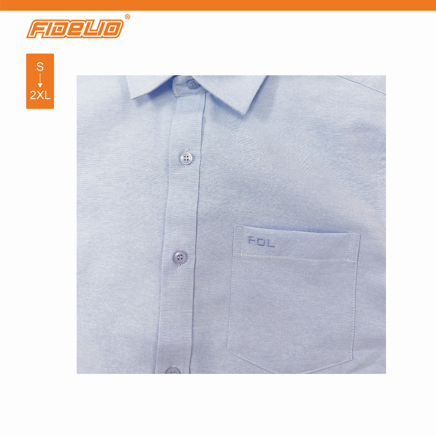 FDL Oxford Short Sleeve Shirts -Light Blue