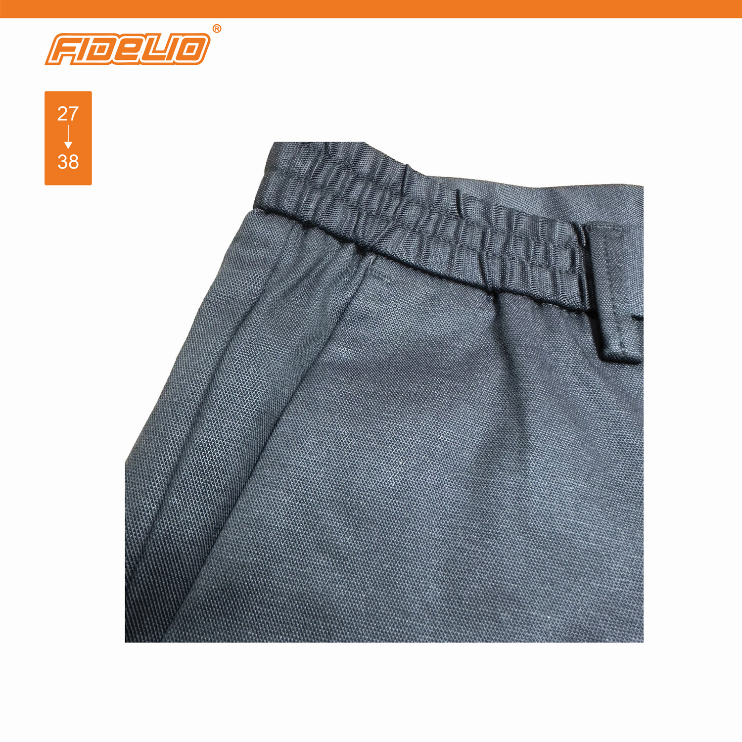 Fidelio Button Stretchable Waist Band Chinos -Charcoal