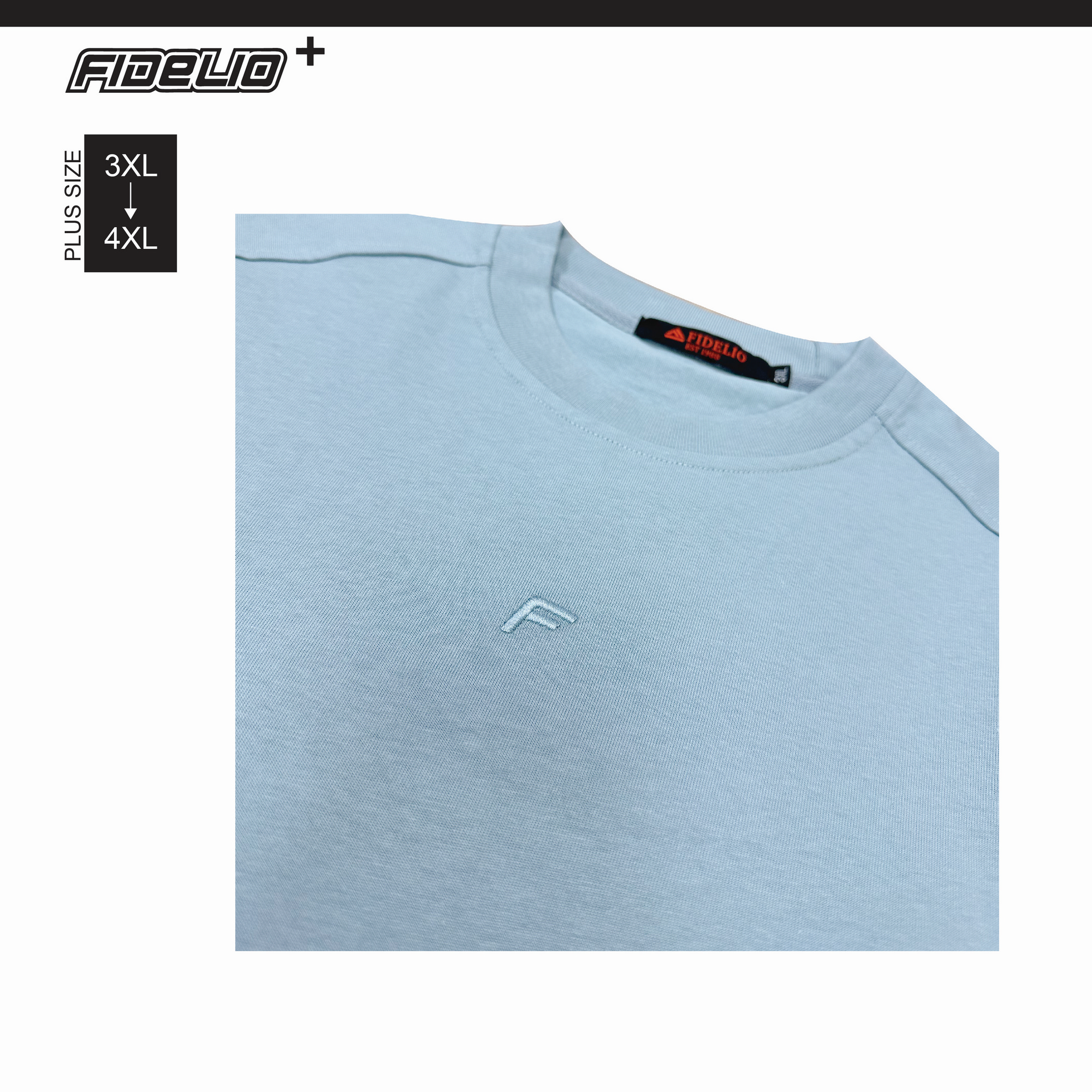 Fidelio Plus Size Signature Oversize Tees - Blue