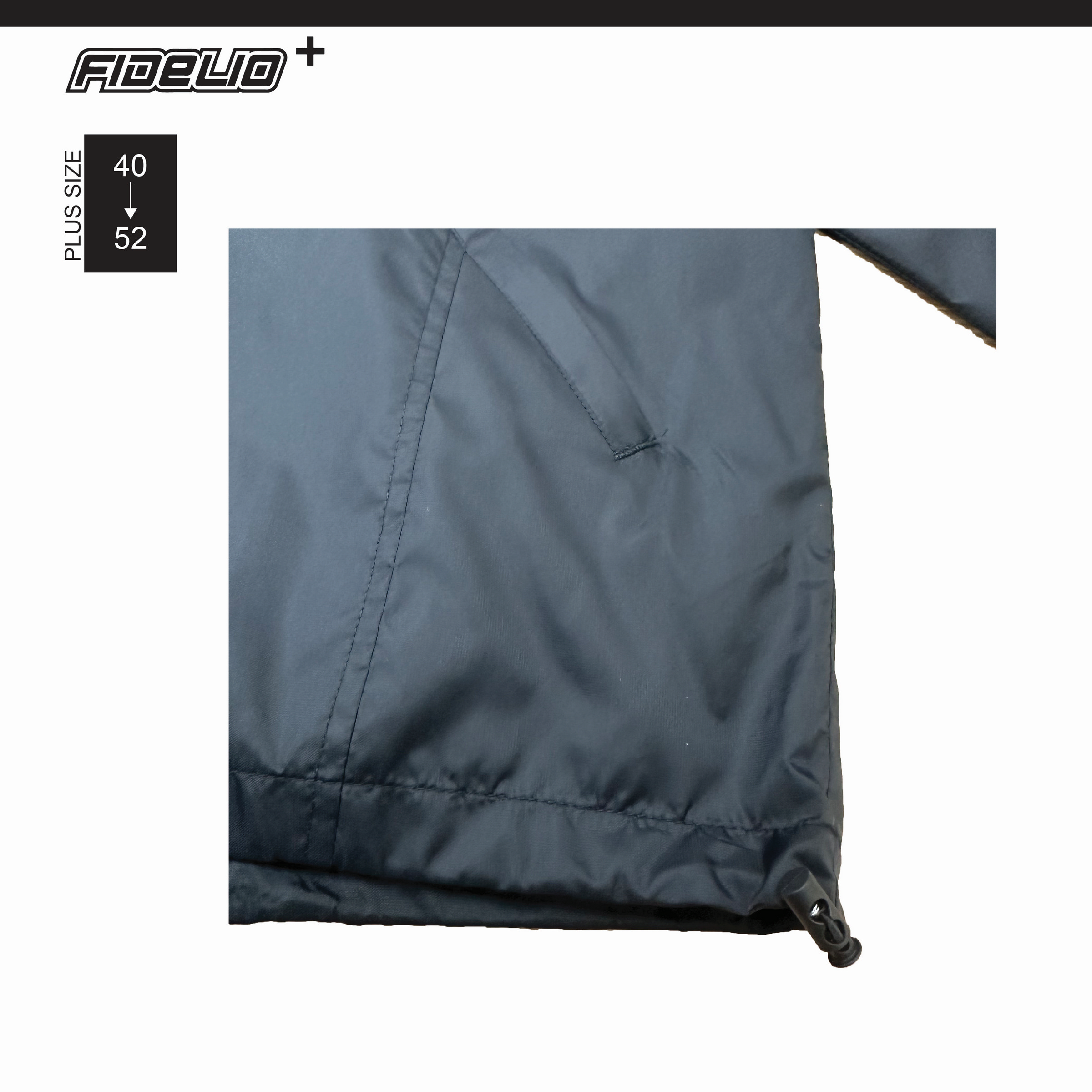 FIT IN Plus Size Windbreaker Jacket - Black