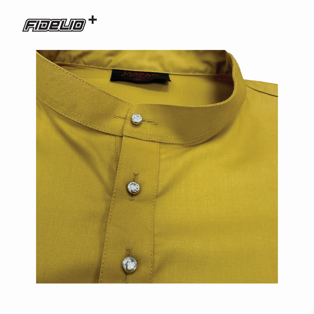 JASPAR Plus Size Modern Cekak Musang Kurta Tops -Mustard
