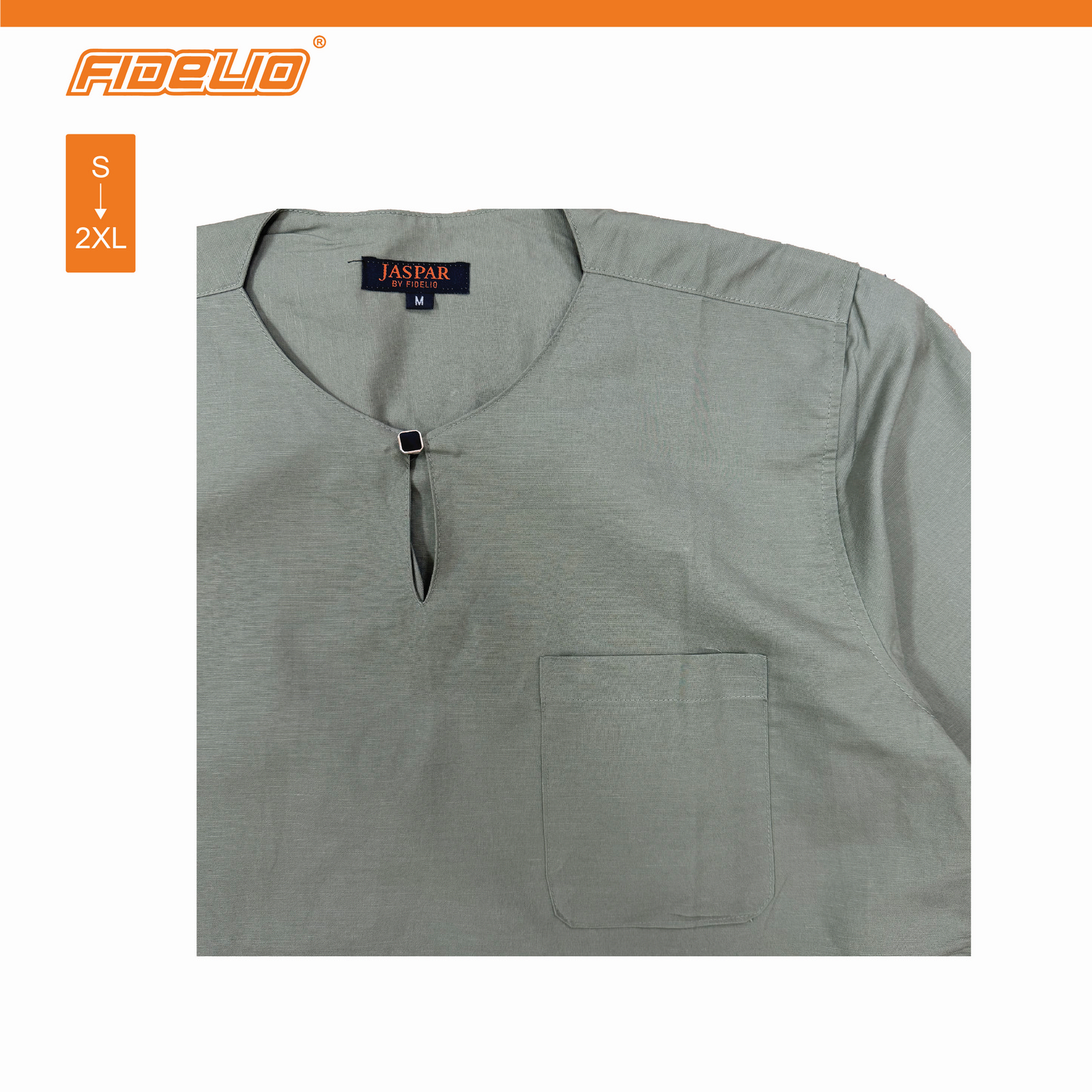 JASPAR Dobby Linen Kurta Tops -Green