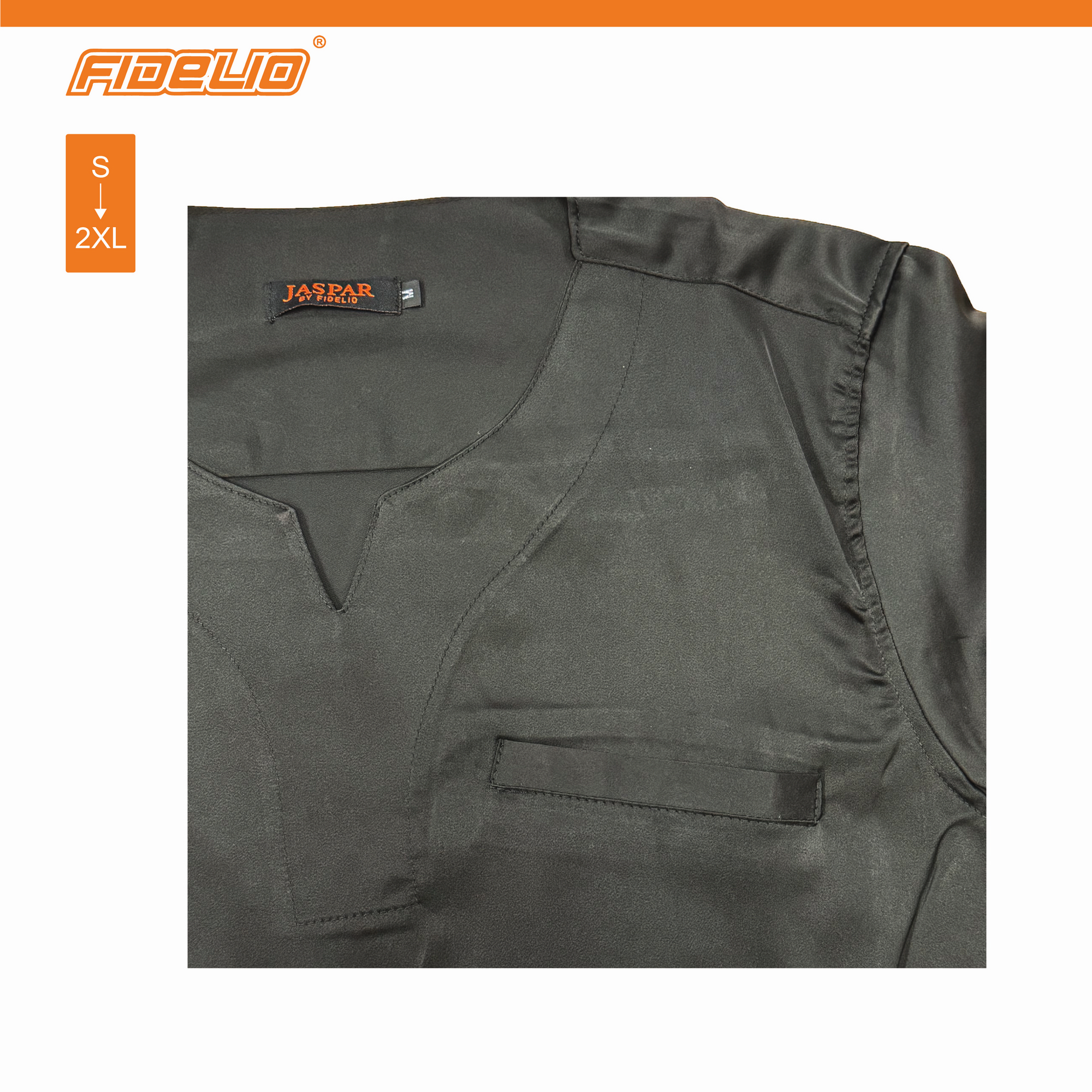 JASPAR Sleek V-Neck Kurta Tops -Black