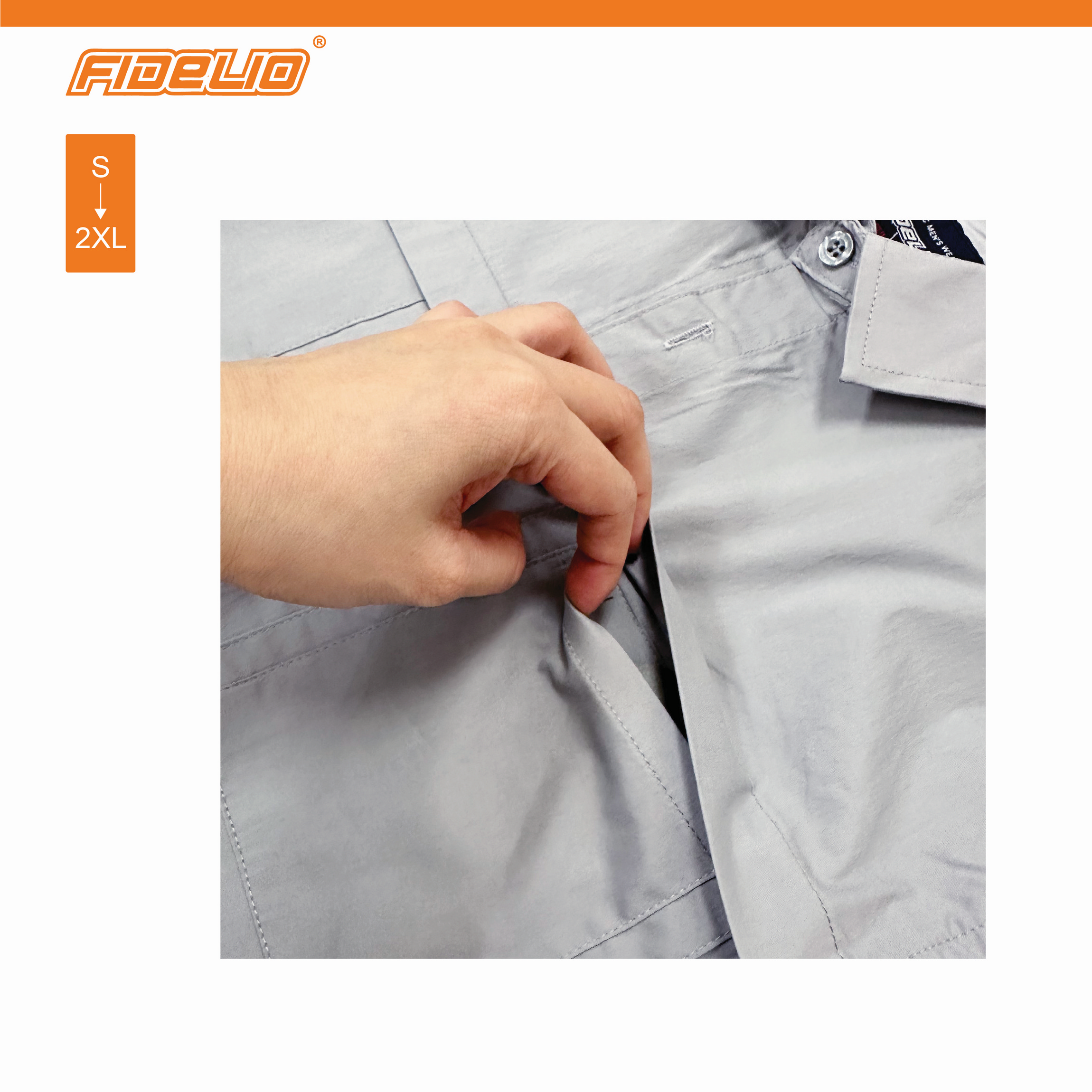 Fidelio Dual-Pocketed Short Sleeve Shirts -Grey