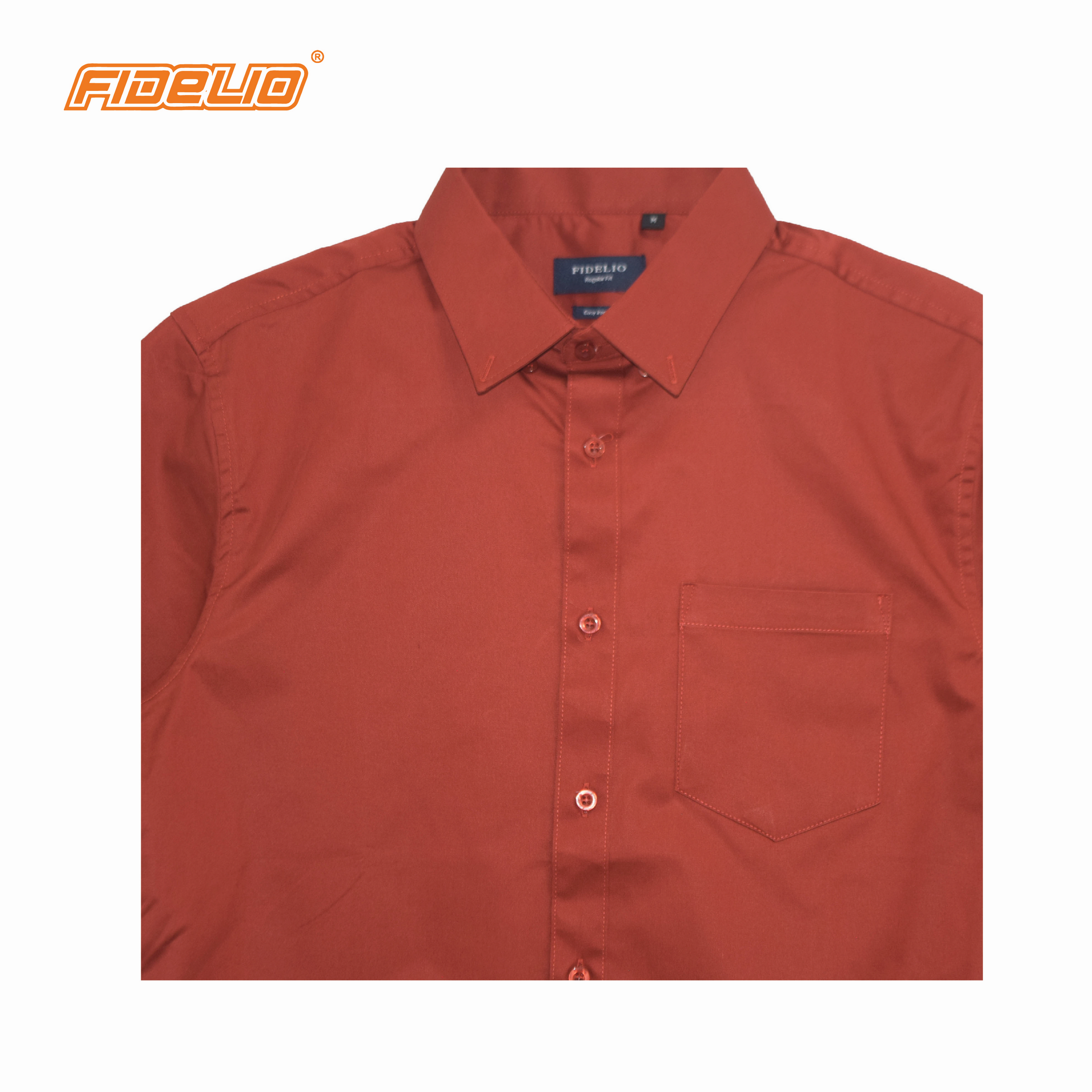 Fidelio Basic Business Short Sleeve Shirts -Red