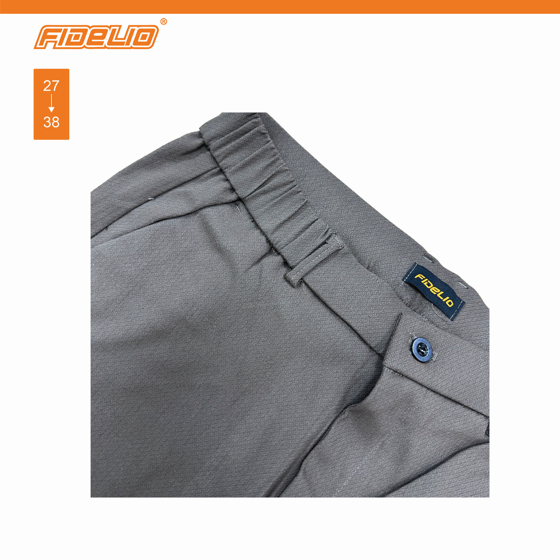 Fidelio FlexWaist Slim Straight Chino Pants -Brown