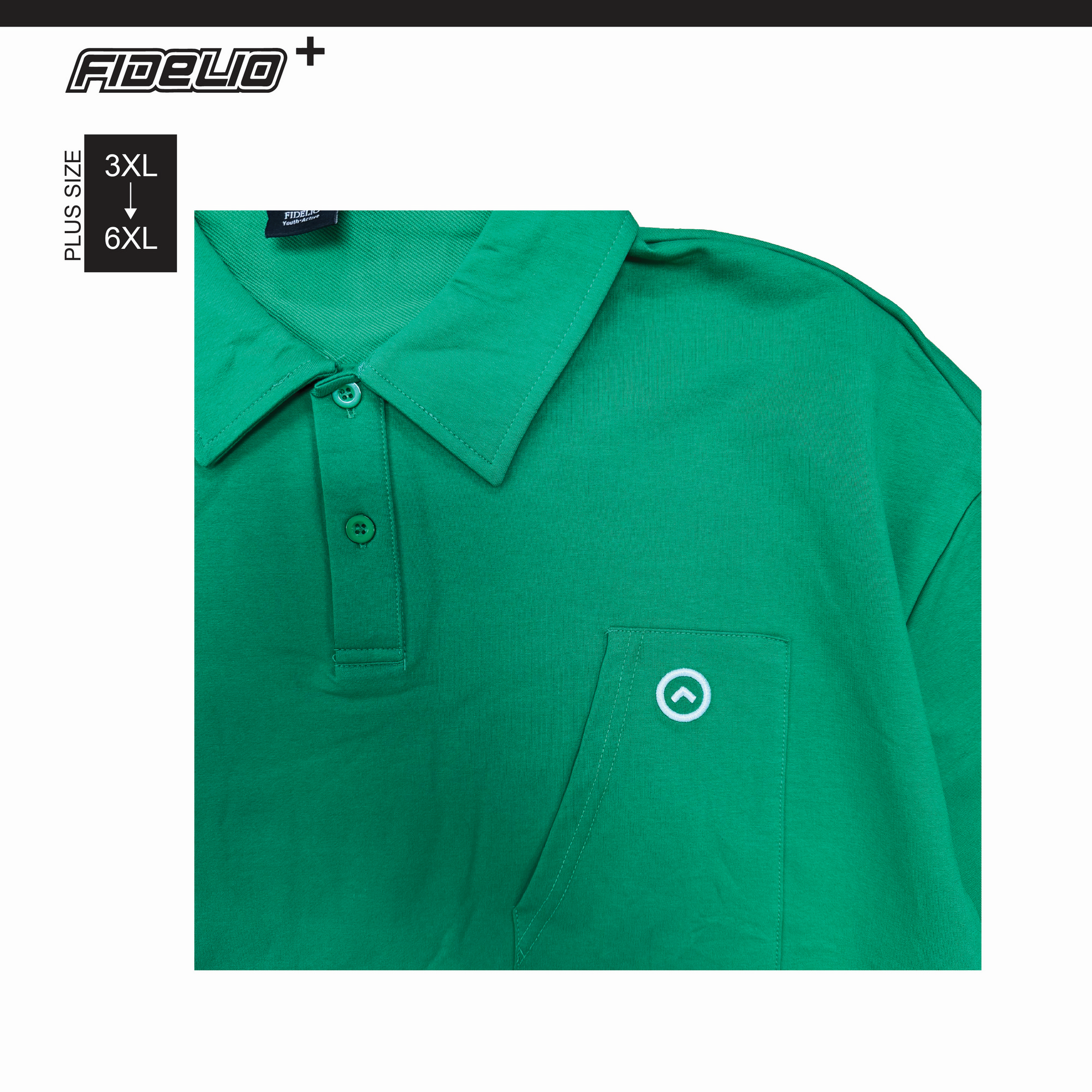 FIT IN Plus Size FlexFit Polo Jumper -Green