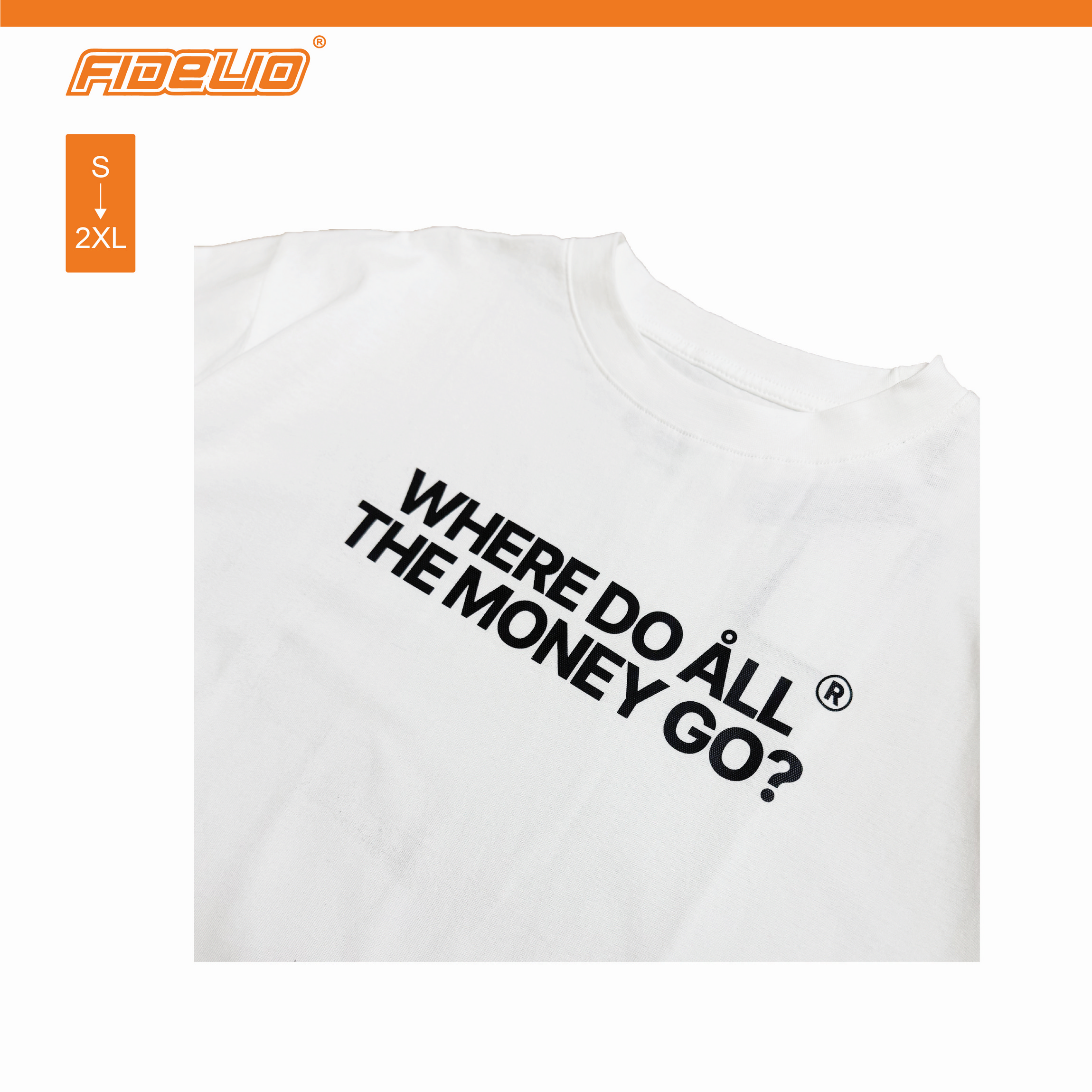 FIT IN EK Where Do All The Money Go Oversize Tees - White