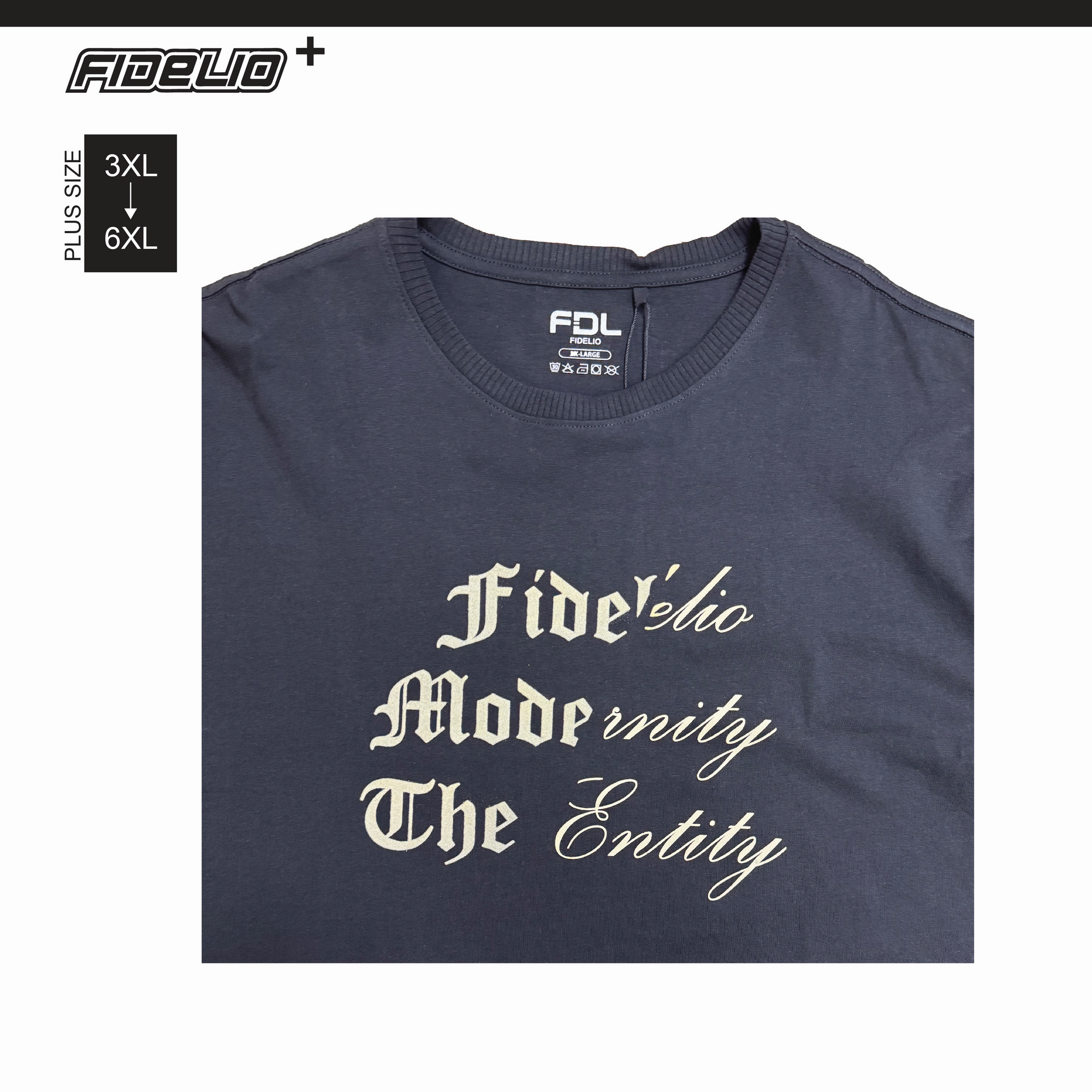 FDL Plus Size Typeplay Printed Tees - Black