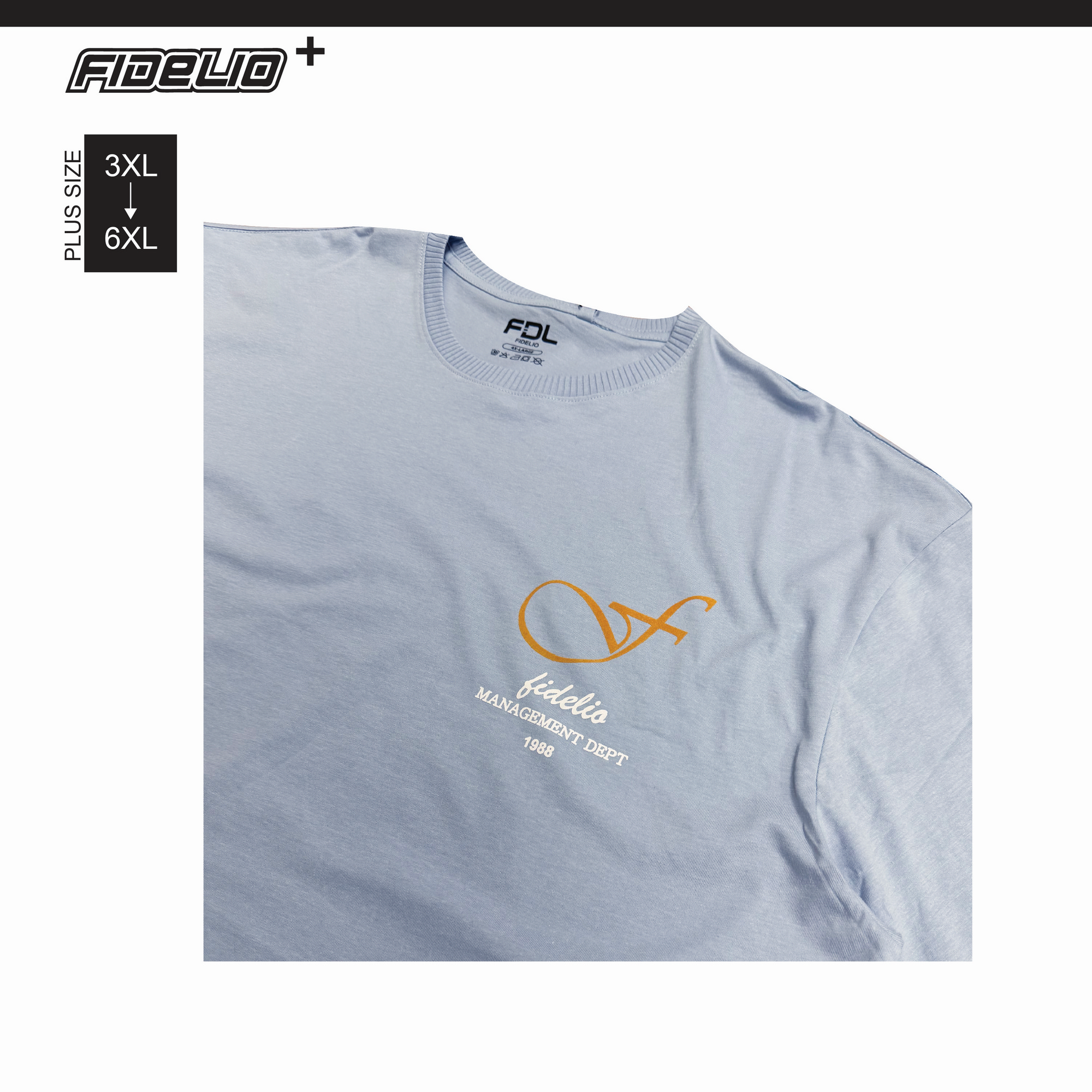 FDL Plus Size Signature Rib Tees - Water Blue