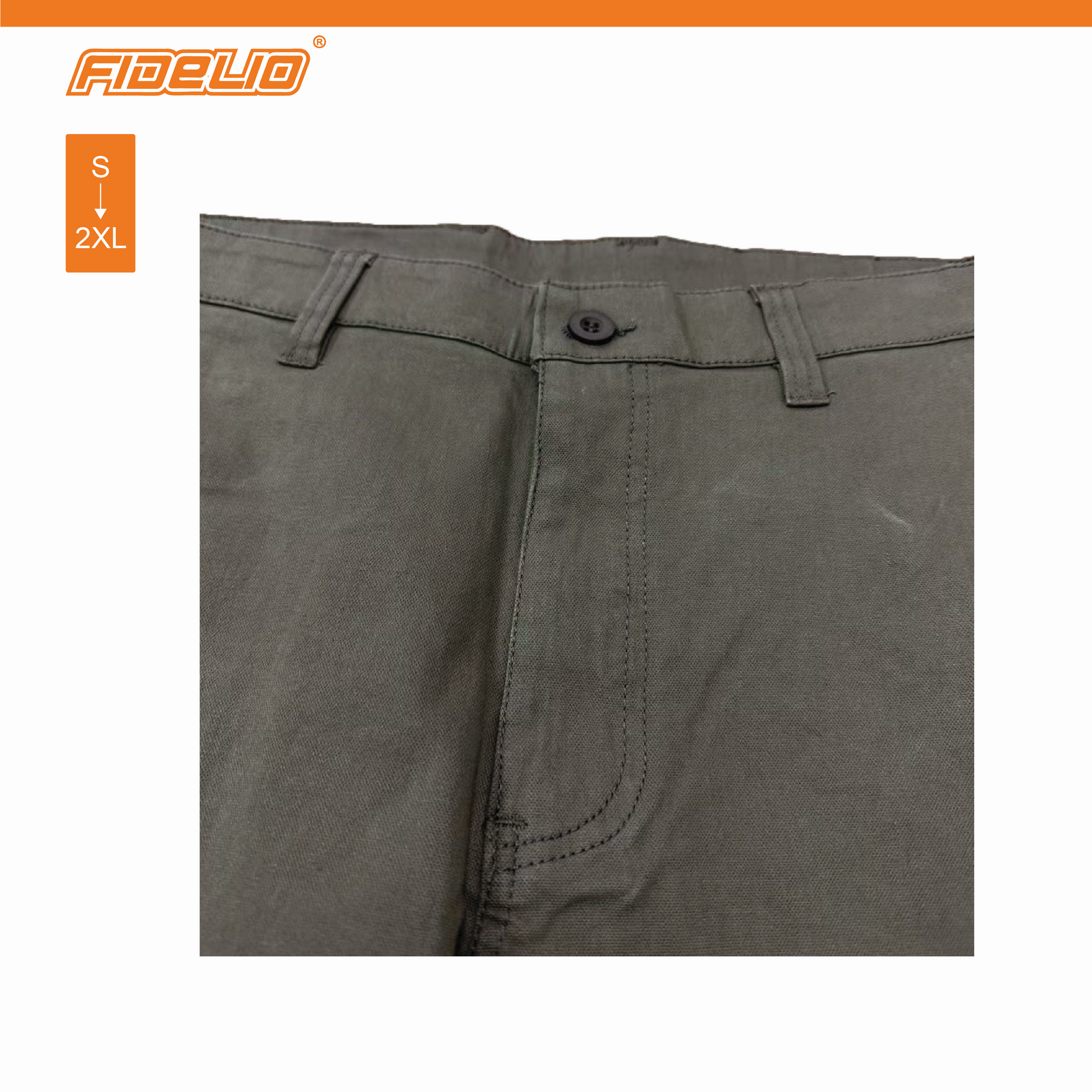 Fidelio Stretchable Slim Fit Chinos Pants -Khaki
