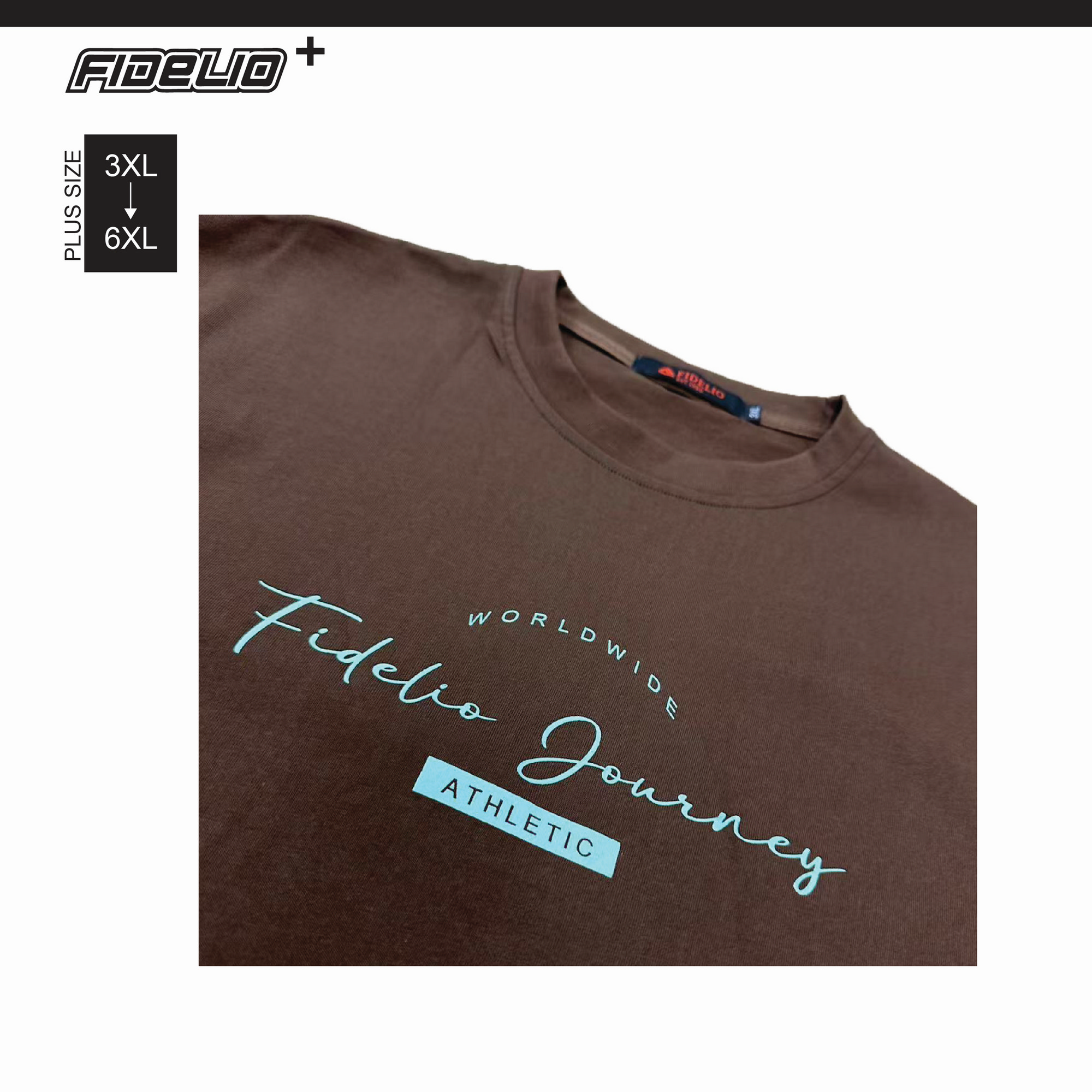 Fidelio Plus Size Journey Printed Tees -Dark Brown