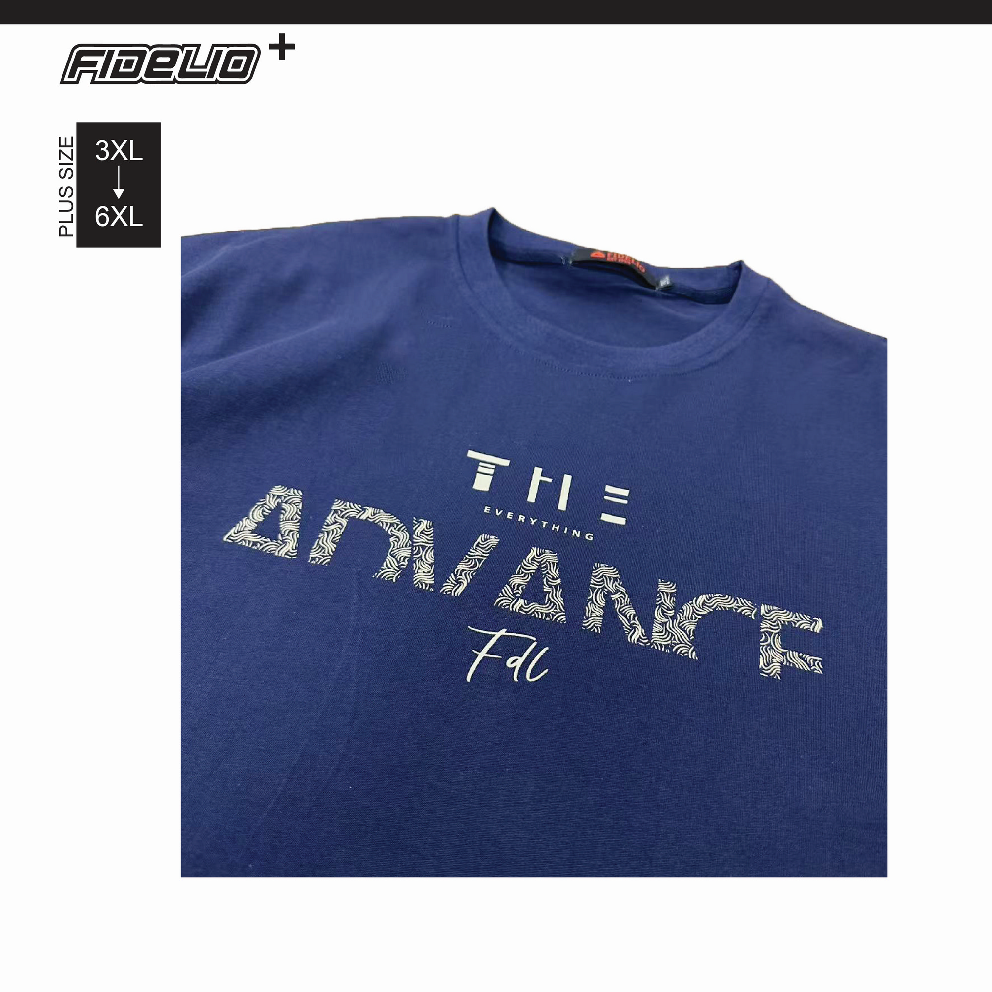 Fidelio Plus Size The Advance Graphic Tees -Dark Blue
