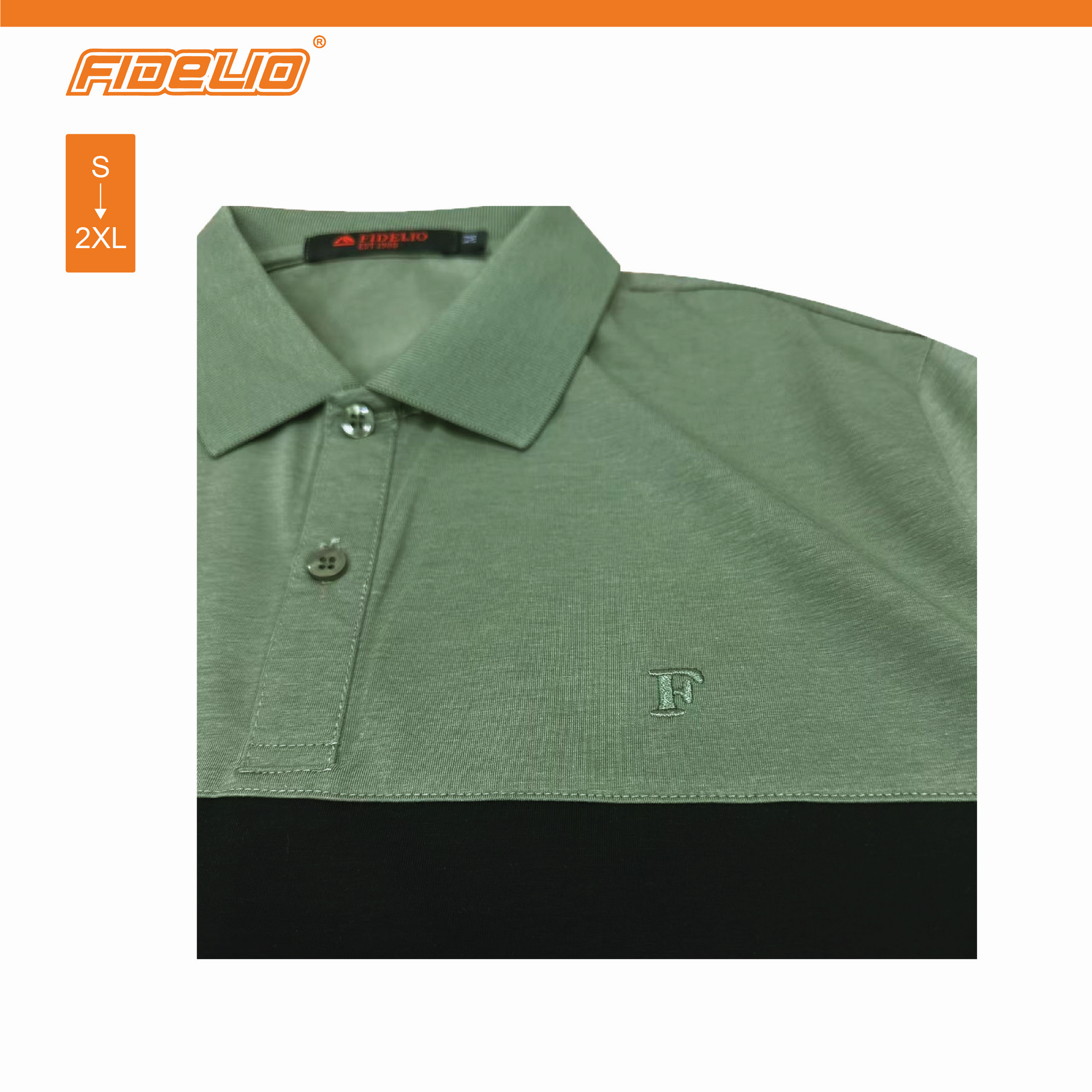 Fidelio Bold Blocks Polo Tees -Green/Black